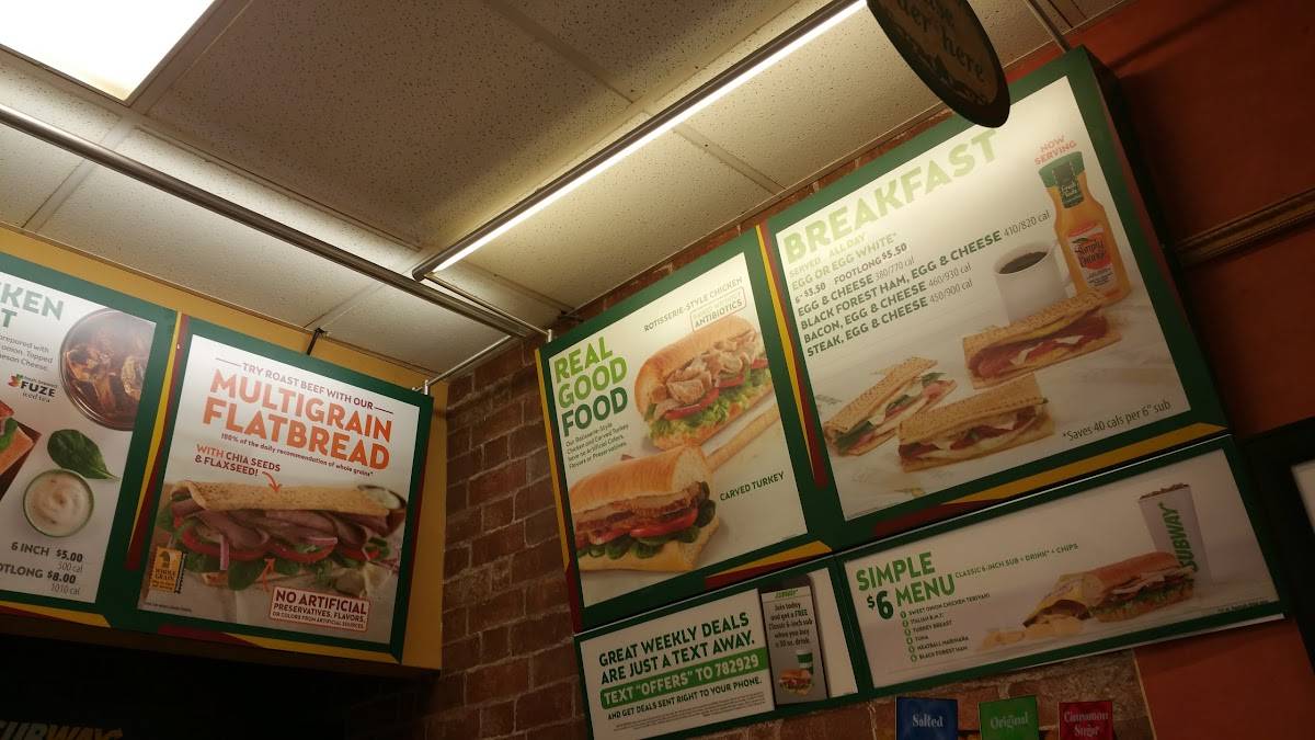 Subway меню