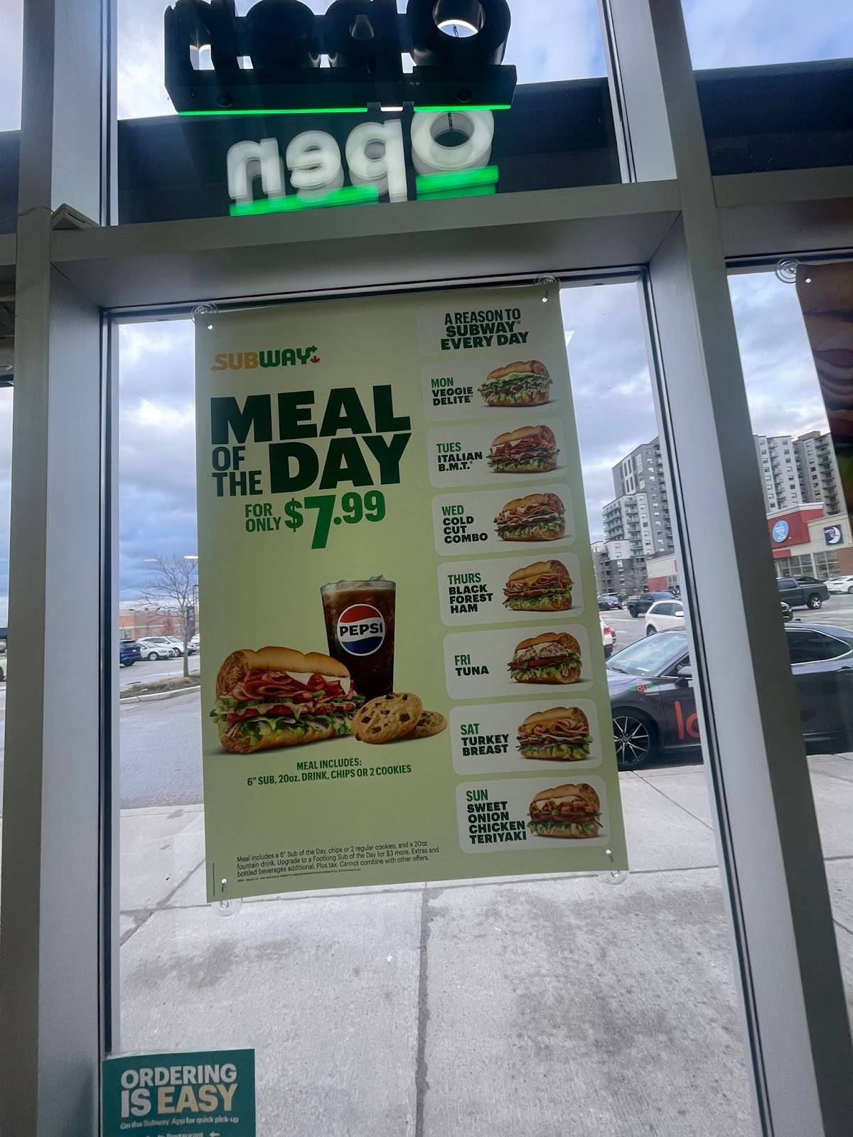 Subway меню