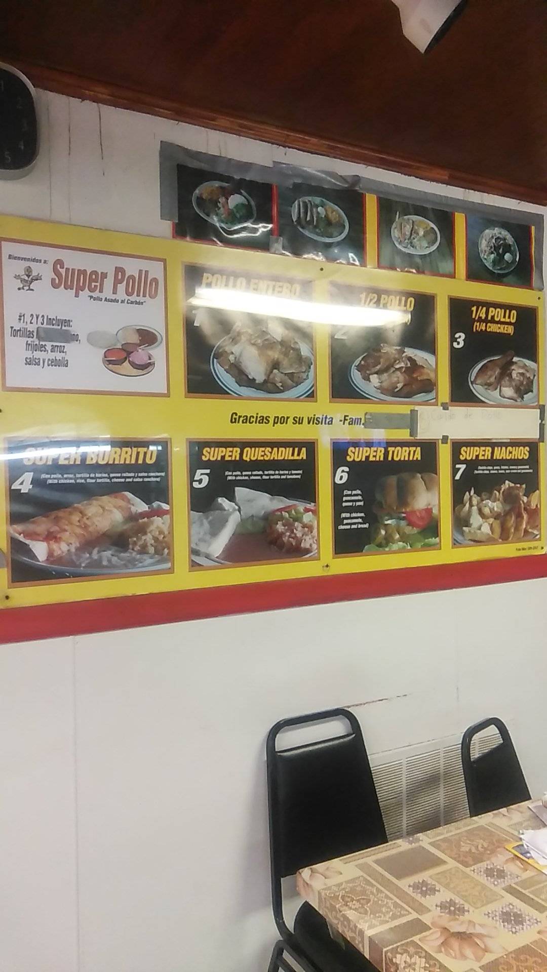 Super Pollo меню