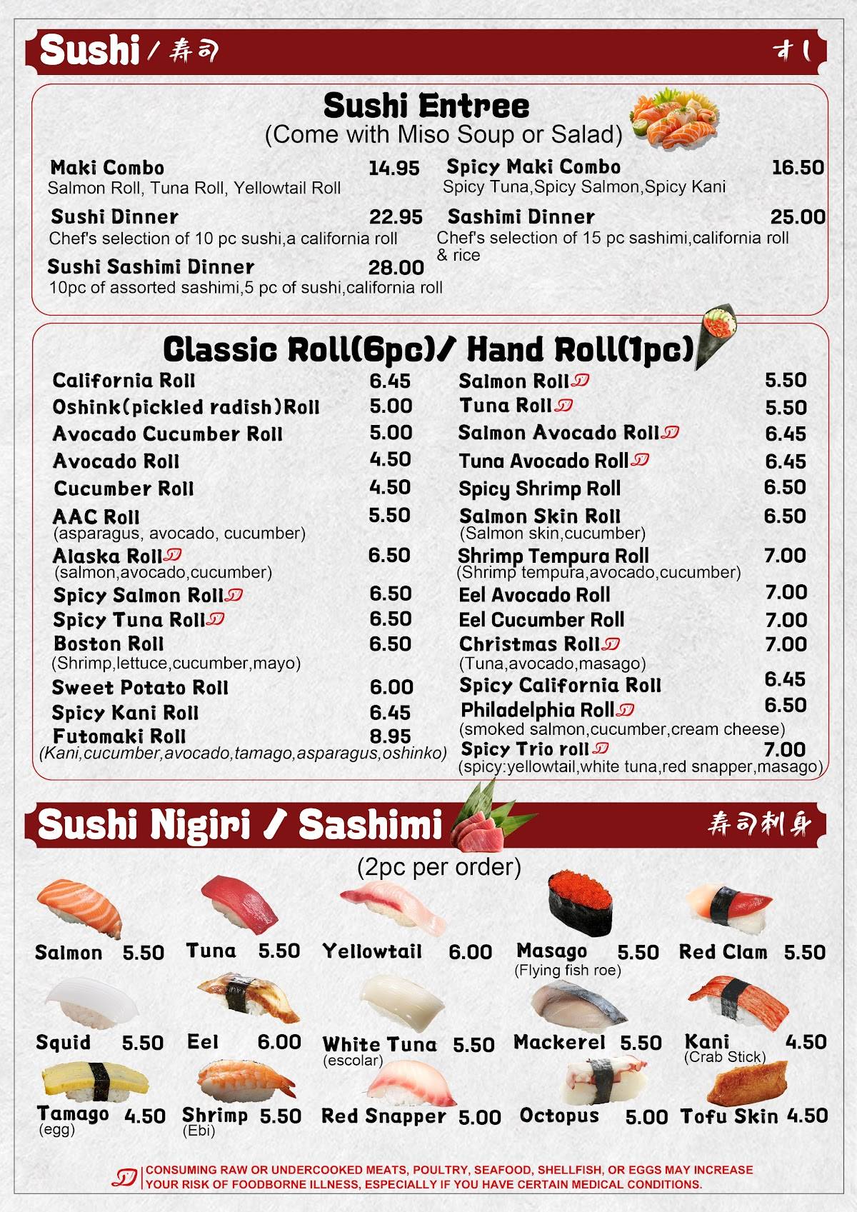 Sushi Master меню