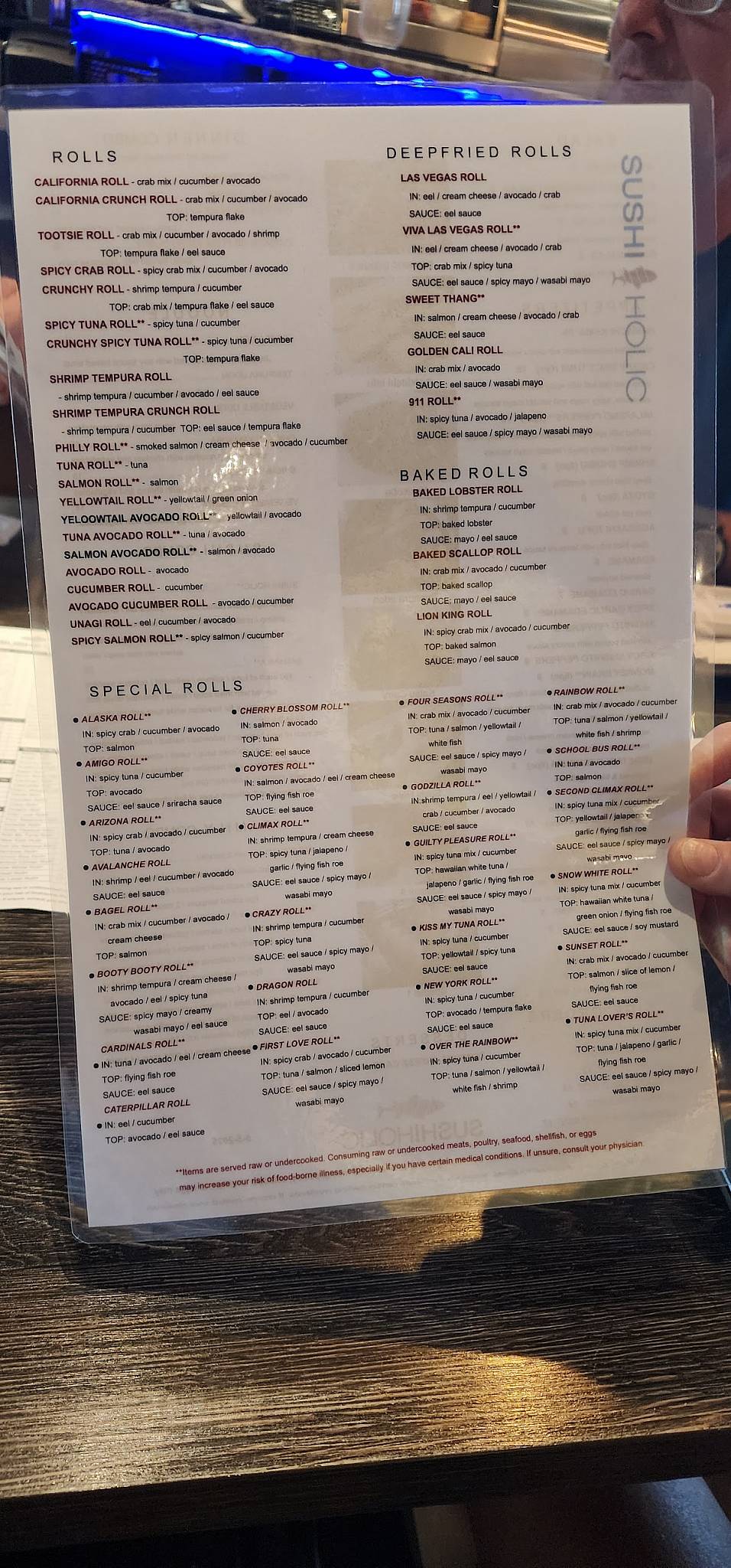 Sushiholic меню