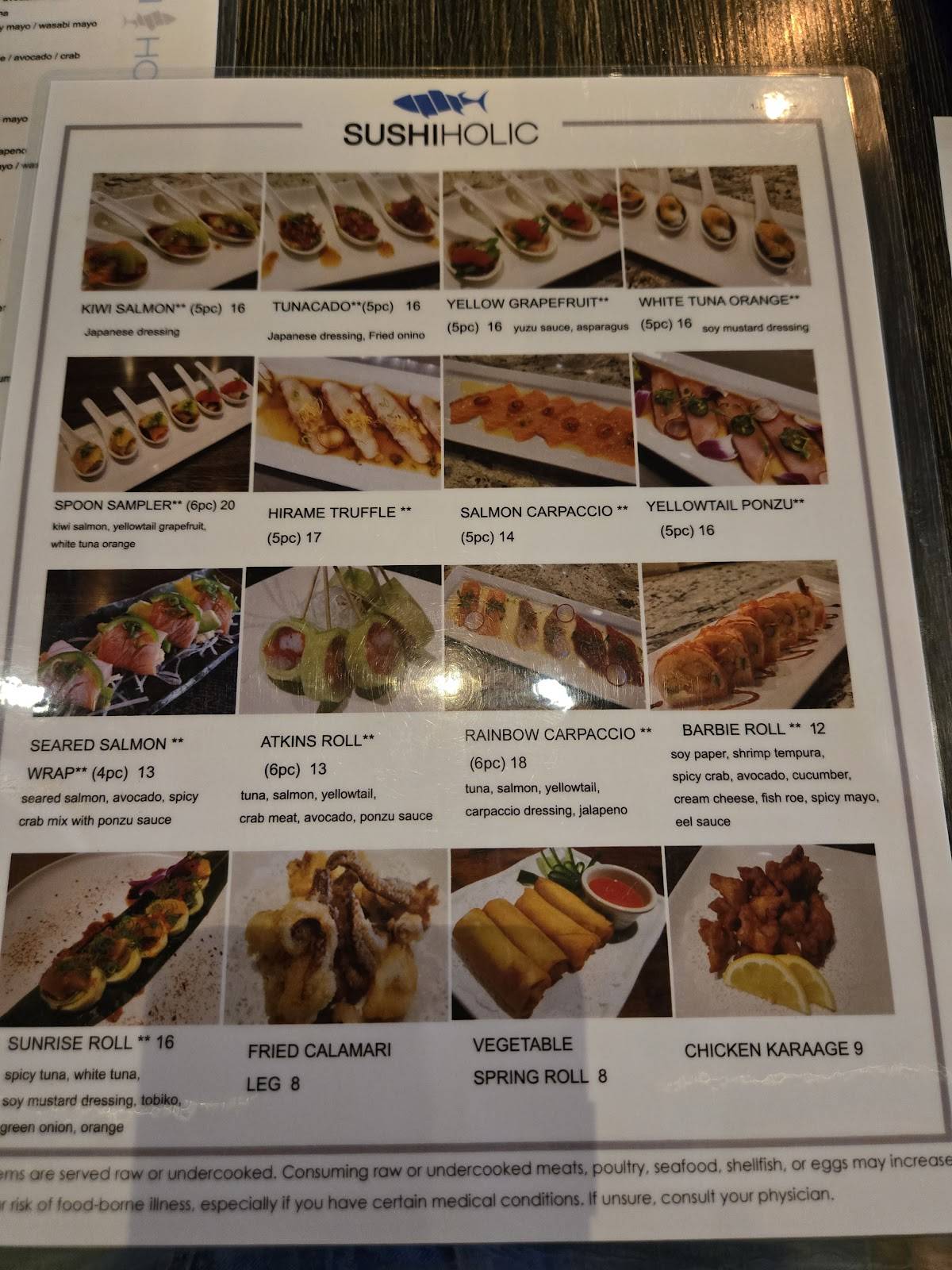 Sushiholic меню
