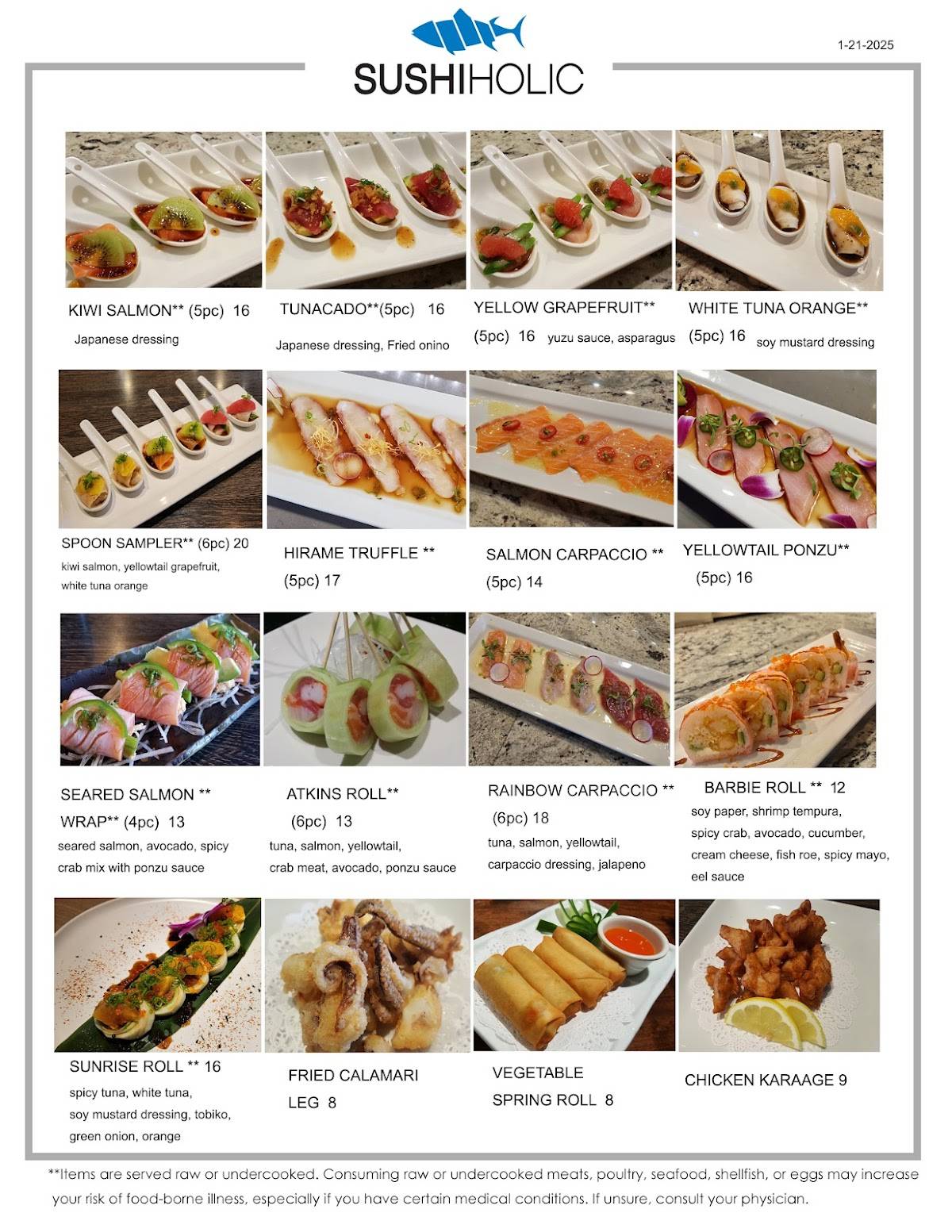 Sushiholic меню