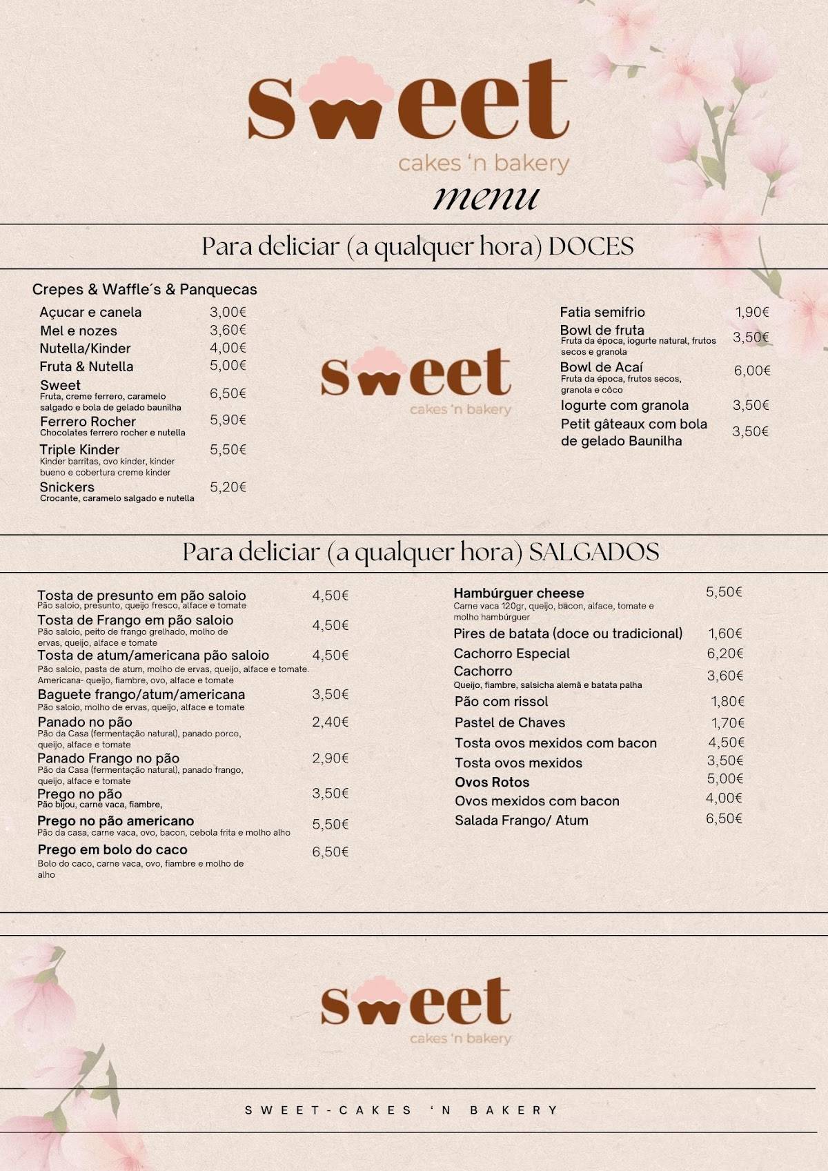 Sweet Cakes меню