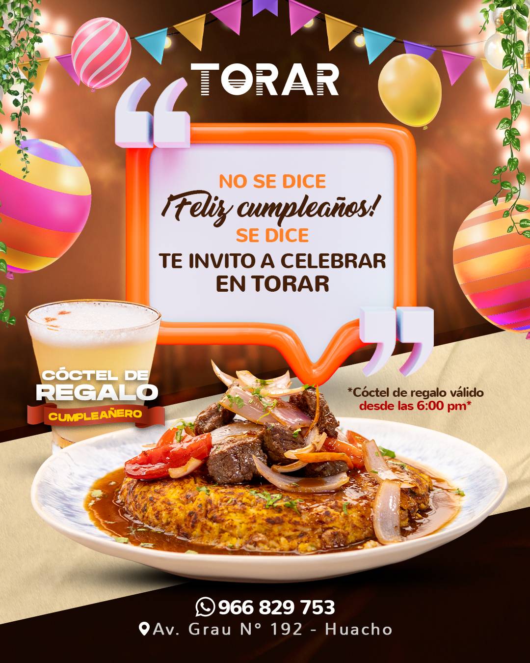 TORAR Restaurante меню