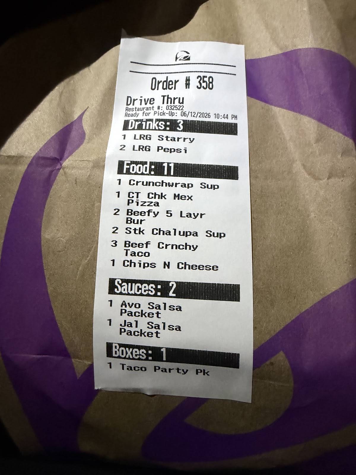 Taco Bell меню