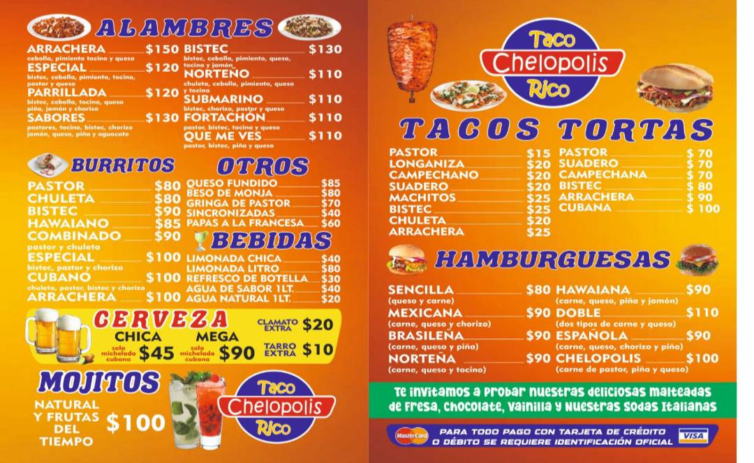 Taco Rico Chelopolis меню