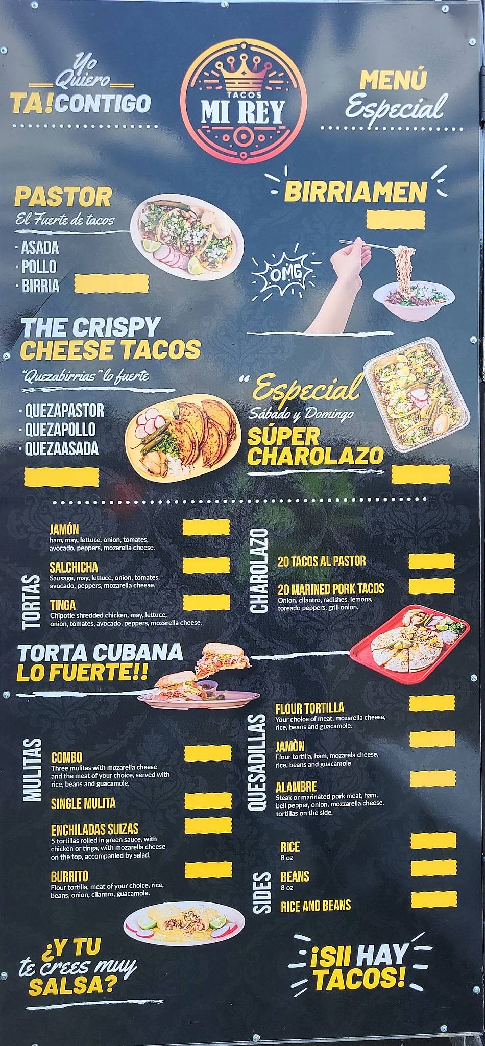 Tacos Mi Rey #2 меню