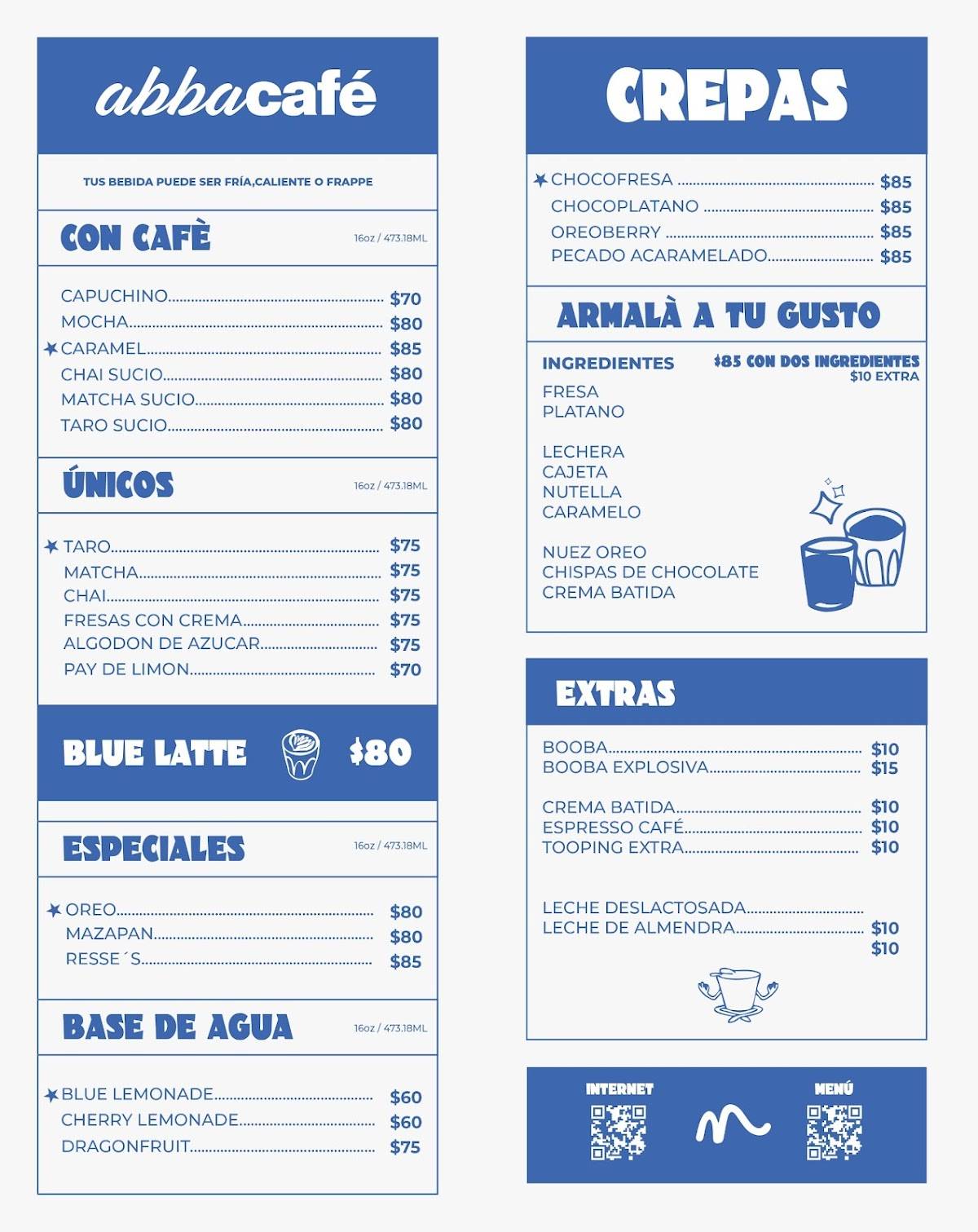 Abba Cafés y Crepas Parral меню