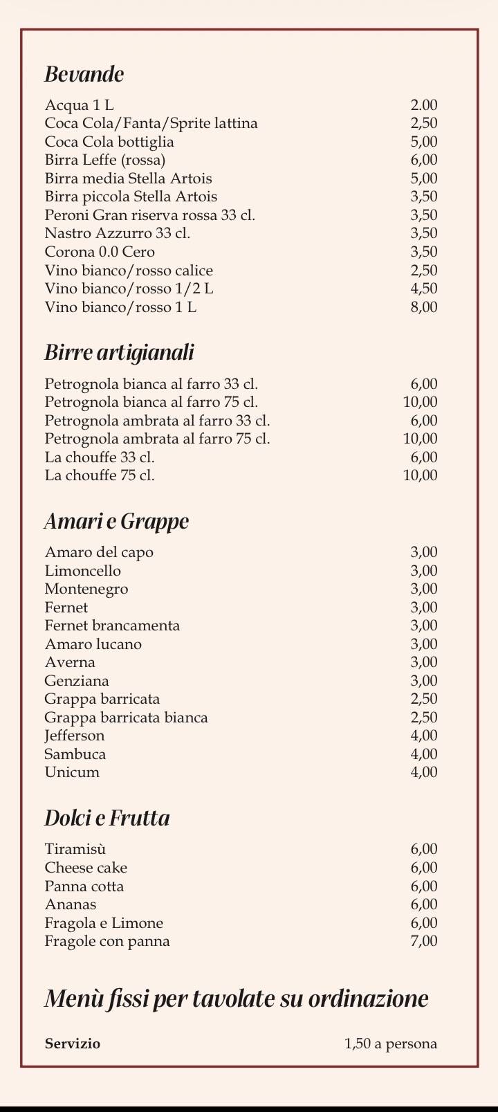 Taverna Gotti меню