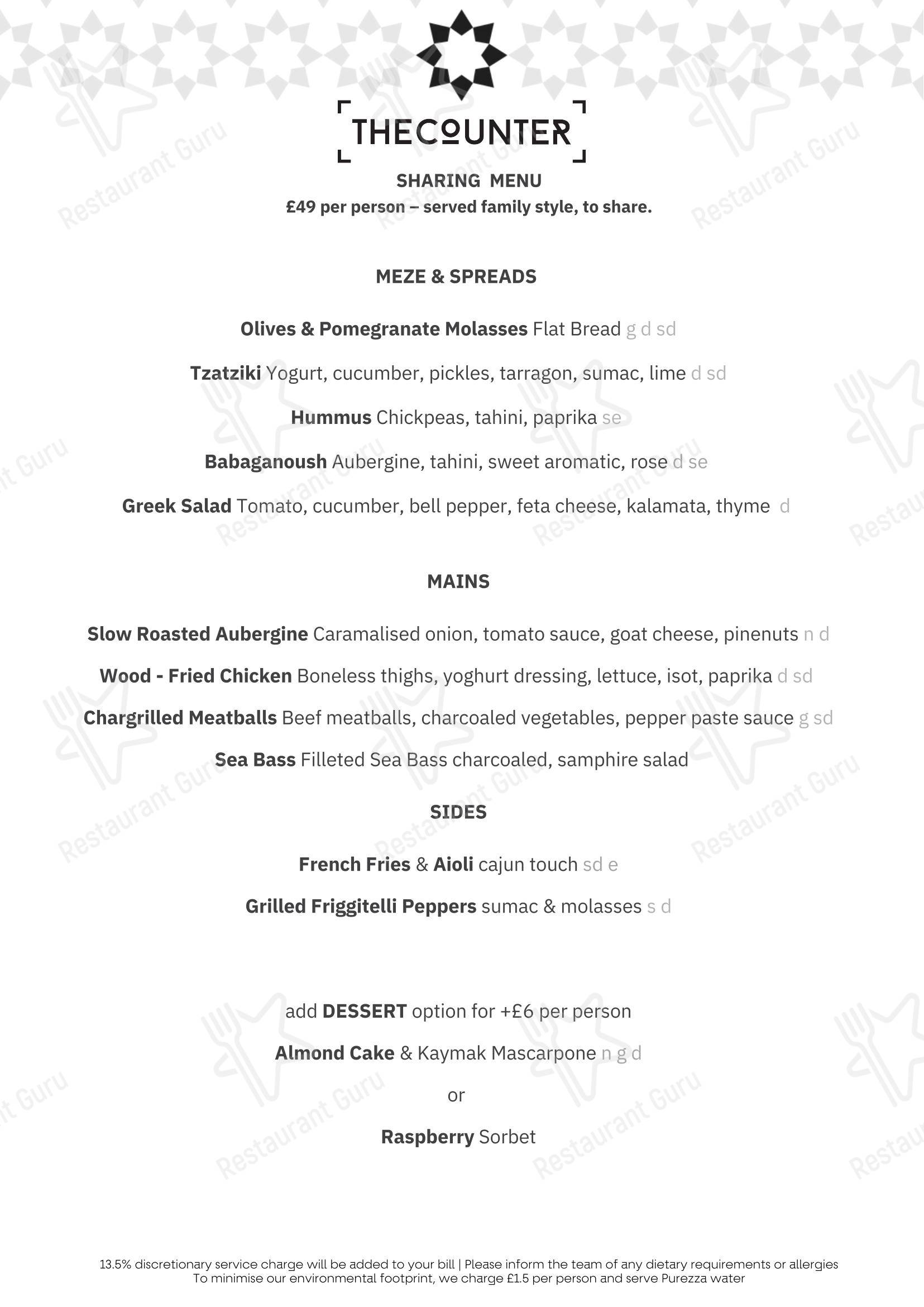 Меню ресторана The Counter - Lunch Menu