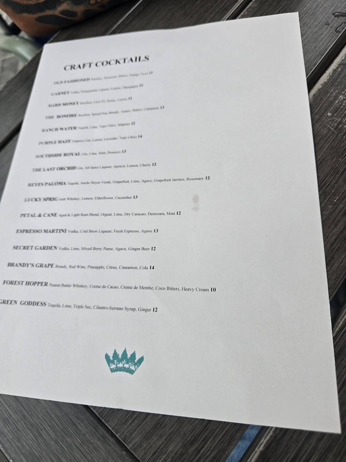 The Grove Kitchen & Gardens меню