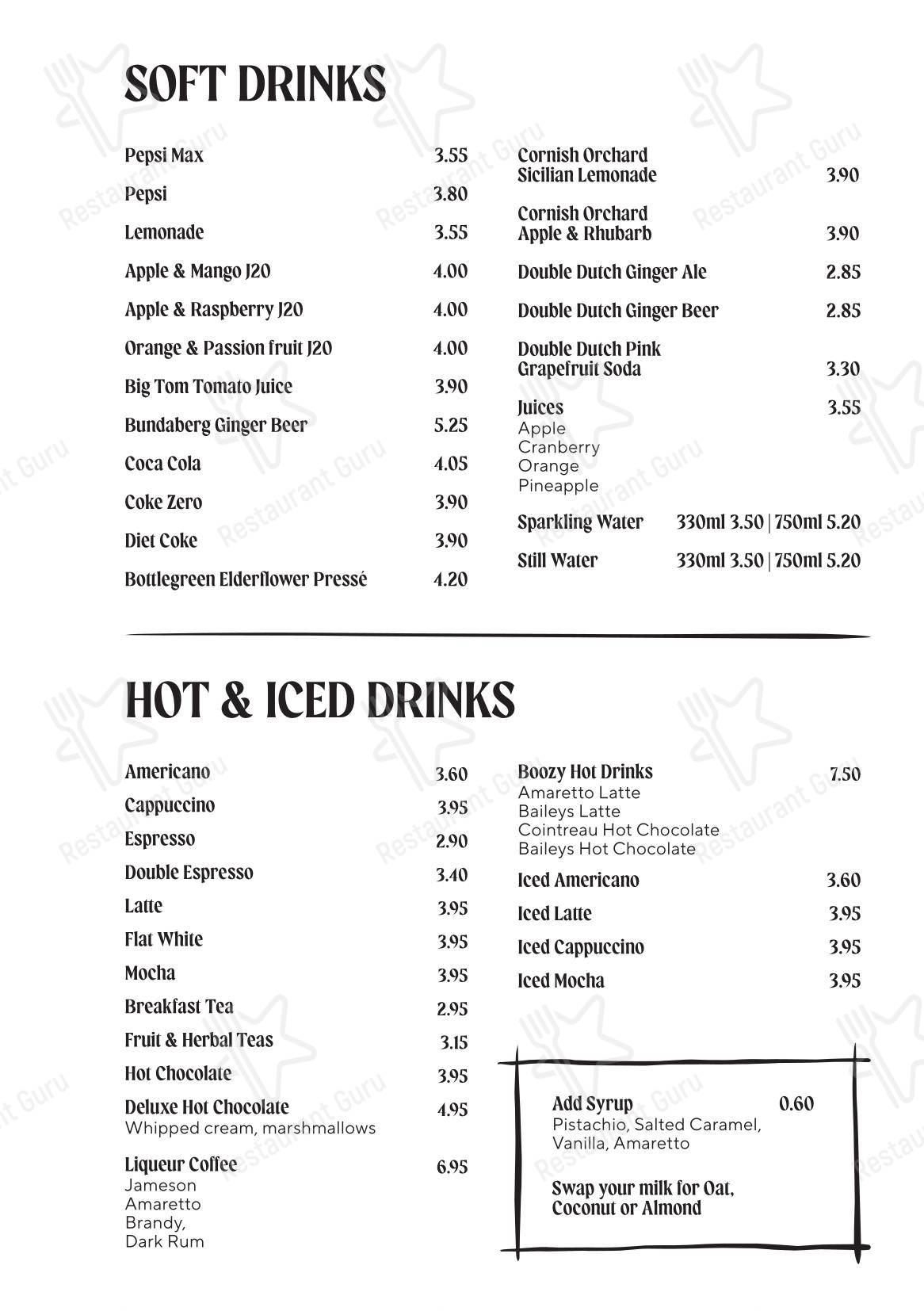 The Hawk Inn Pub with Rooms в Андовере - Breakfast Menu