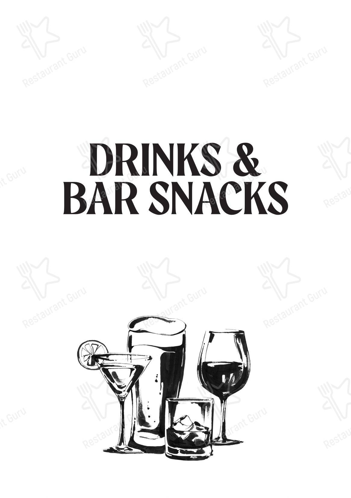 Меню паба и бара The Hawk Inn Pub with Rooms - Breakfast Menu