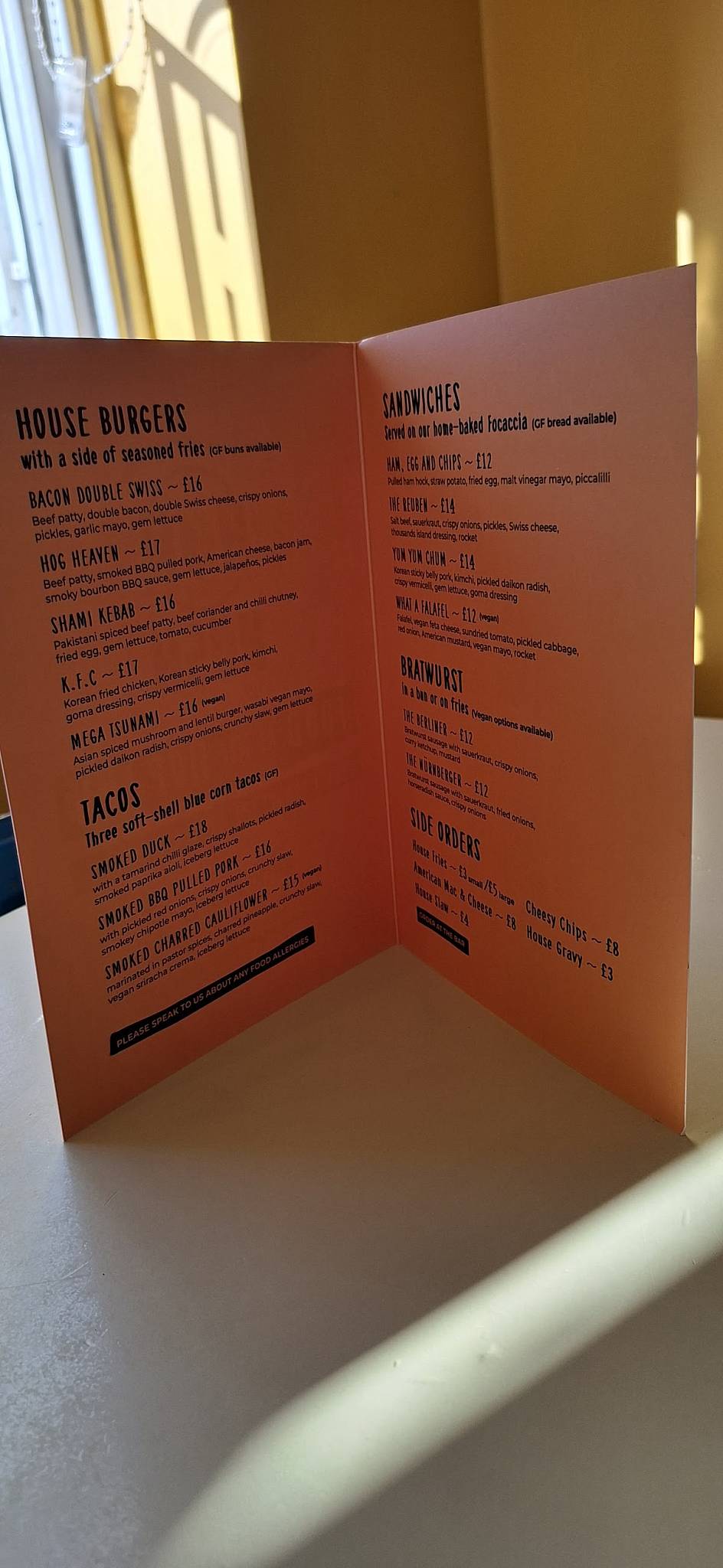 The Hop Inn меню