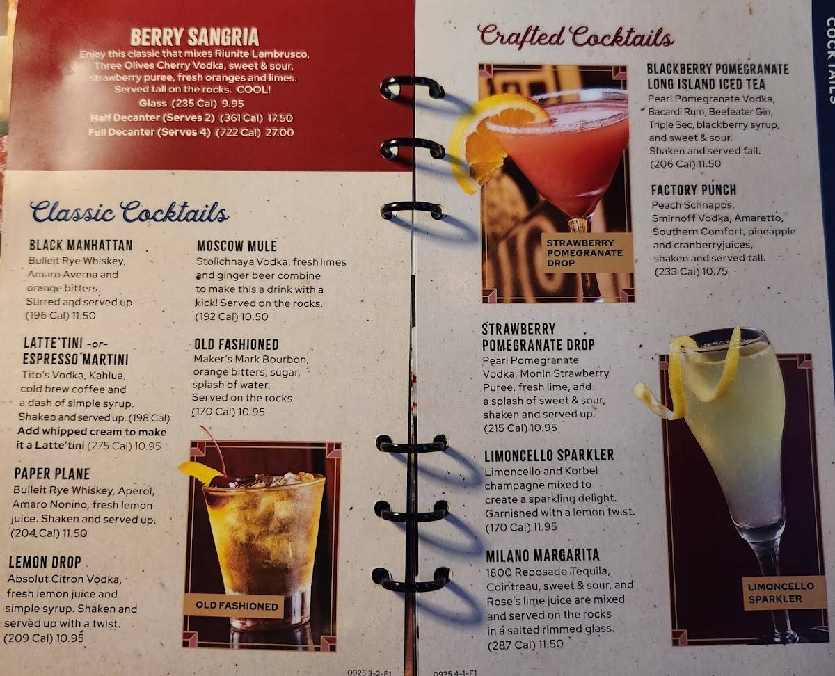 The Old Spaghetti Factory меню