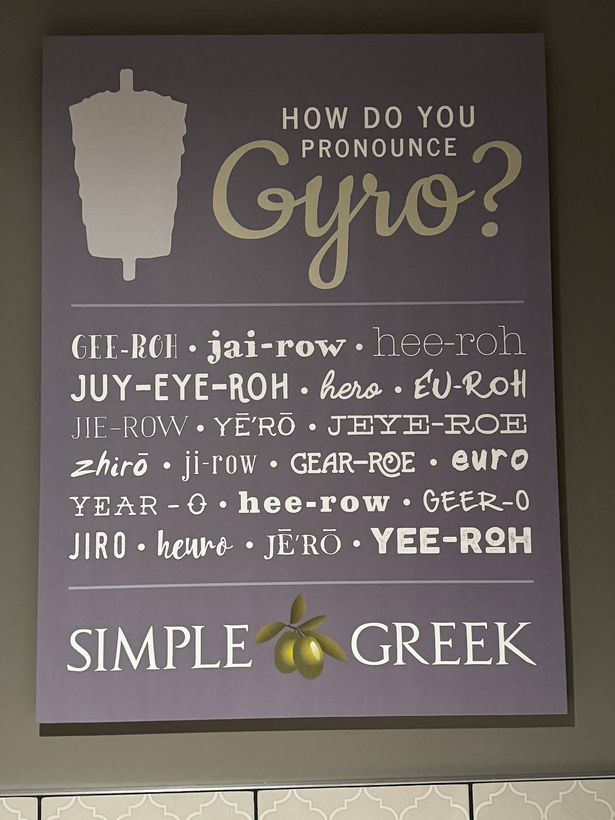 The Simple Greek меню