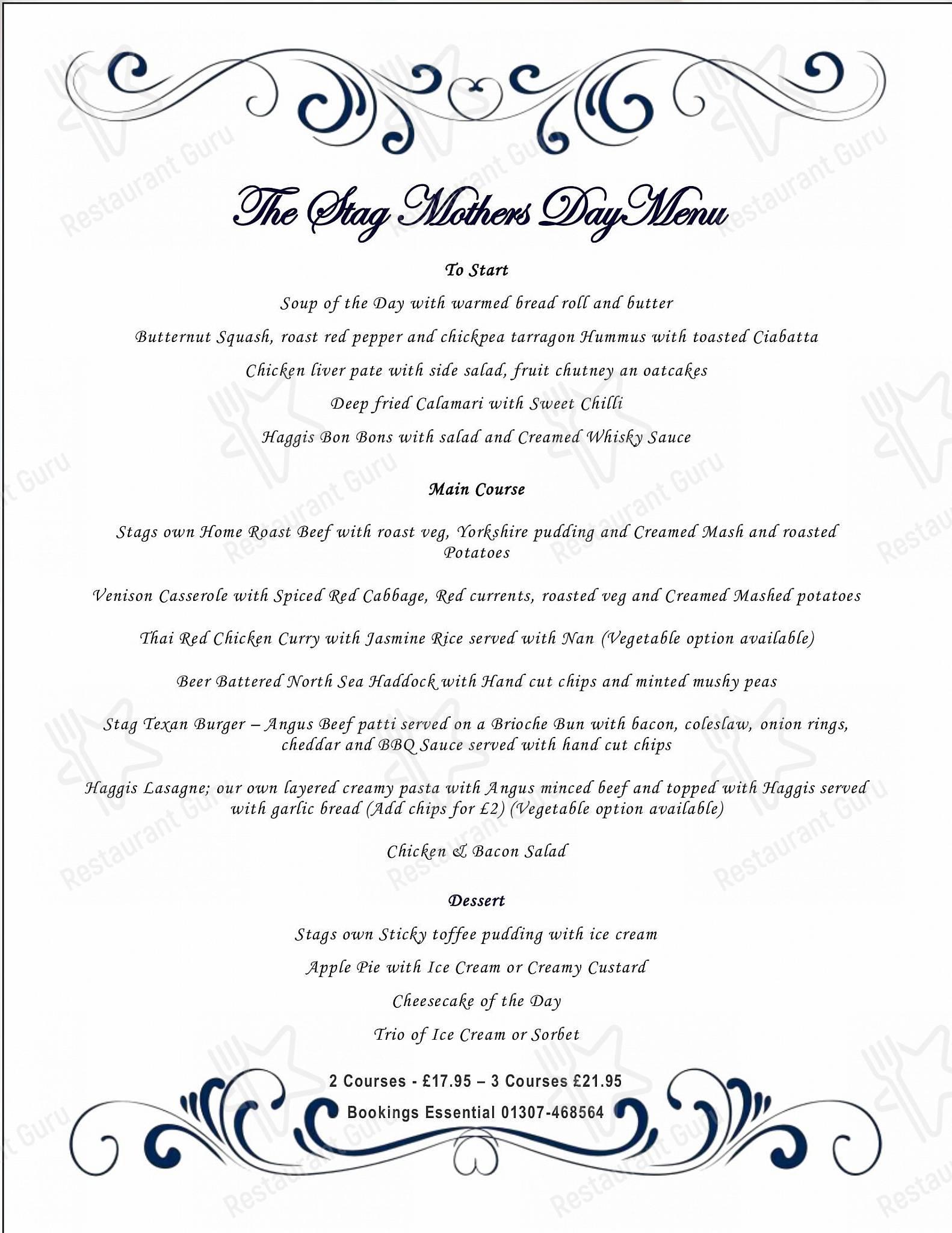 The Stag в Форфаре - Take out menu
