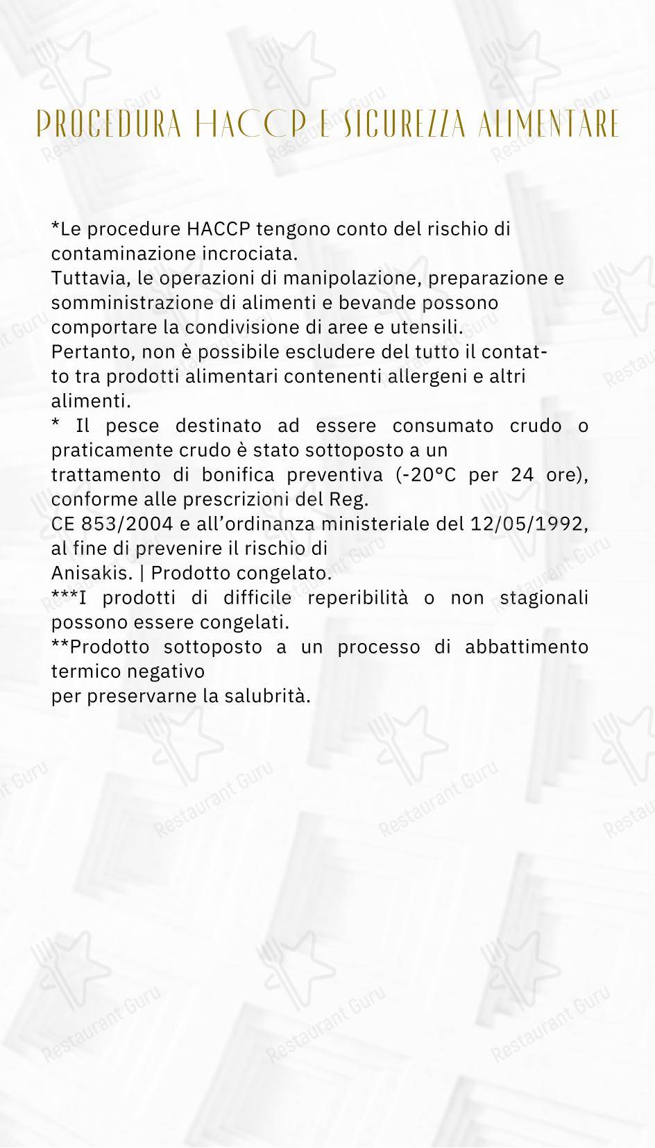 Меню фастфуда The Vista Rooftop Roma Pantheon Terrace Bar & Restaurant - Меню