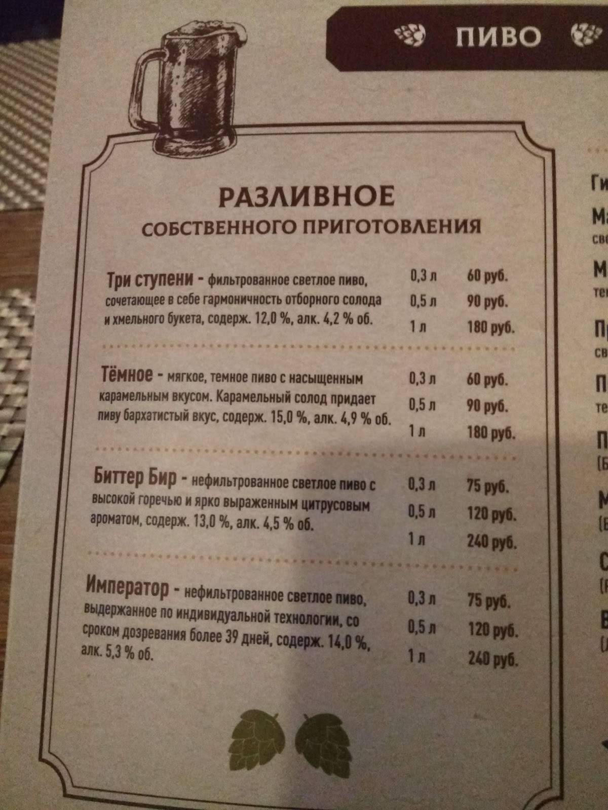 Три Ступени меню
