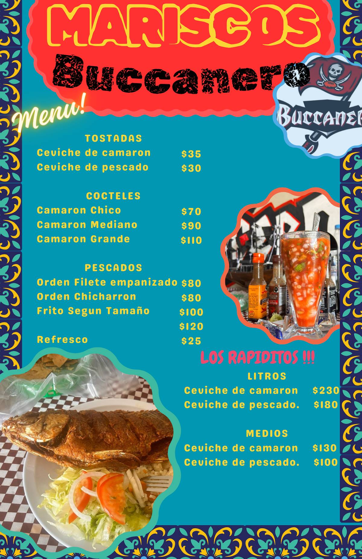 MARISCOS BUCCANERO меню