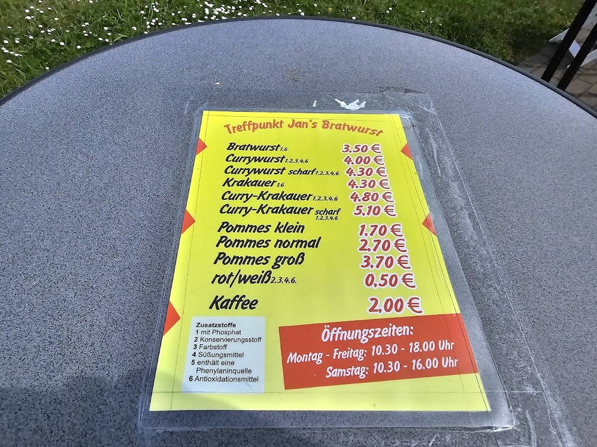 Treffpunkt Jan's Bratwurst меню