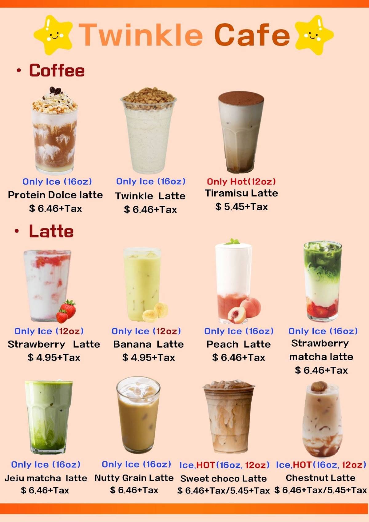 Twinkle Cafe меню