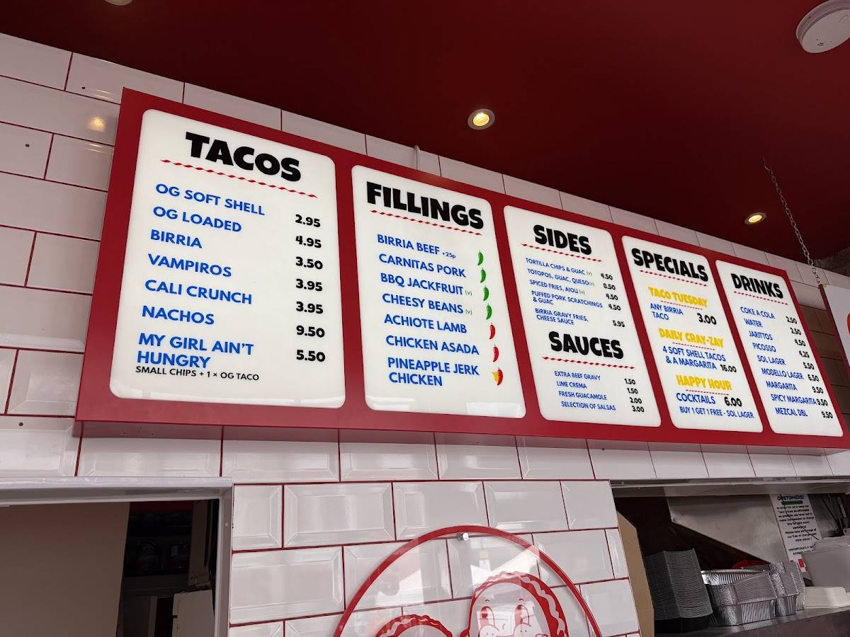 Two Twins Tacos Notting Hill меню