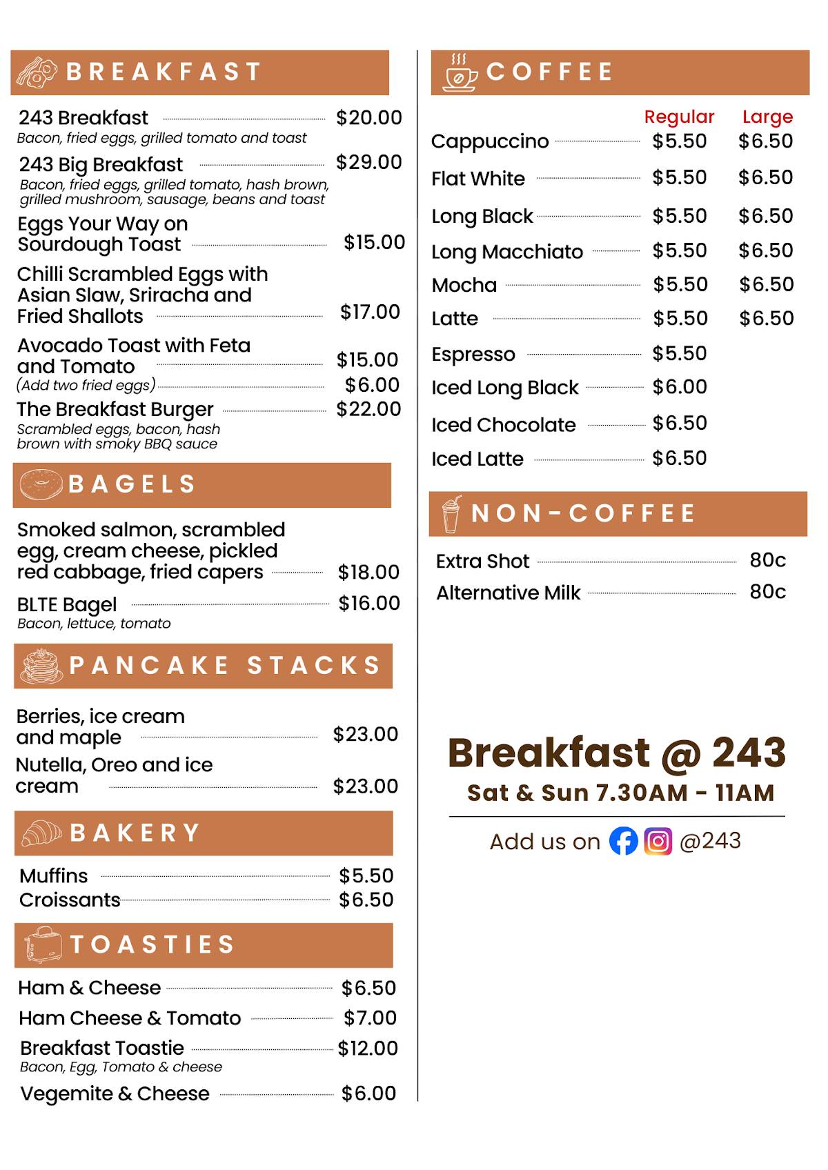 Two40Three Bar&Grill Morley меню