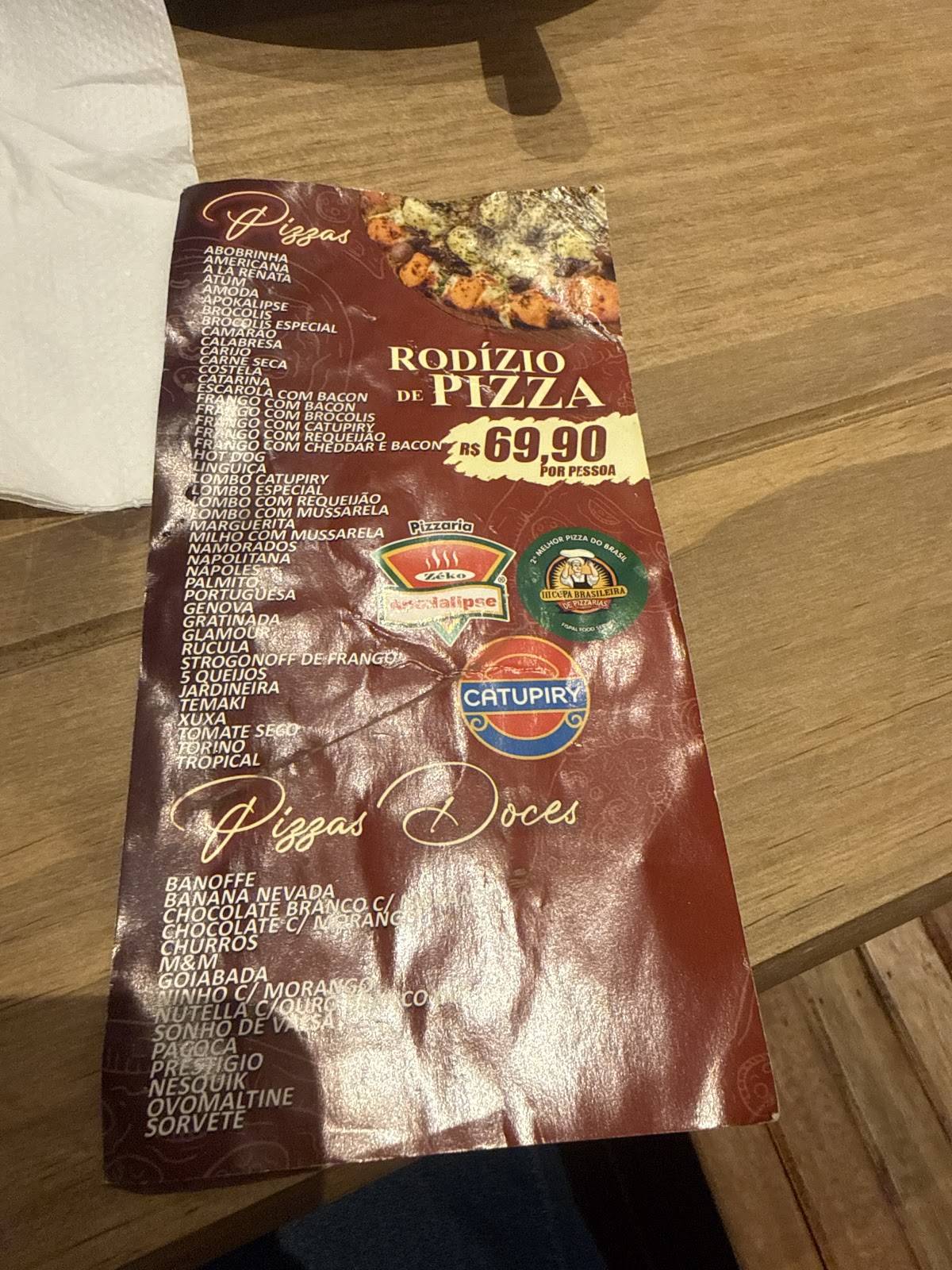 APOKALIPSE RODÍZIO меню