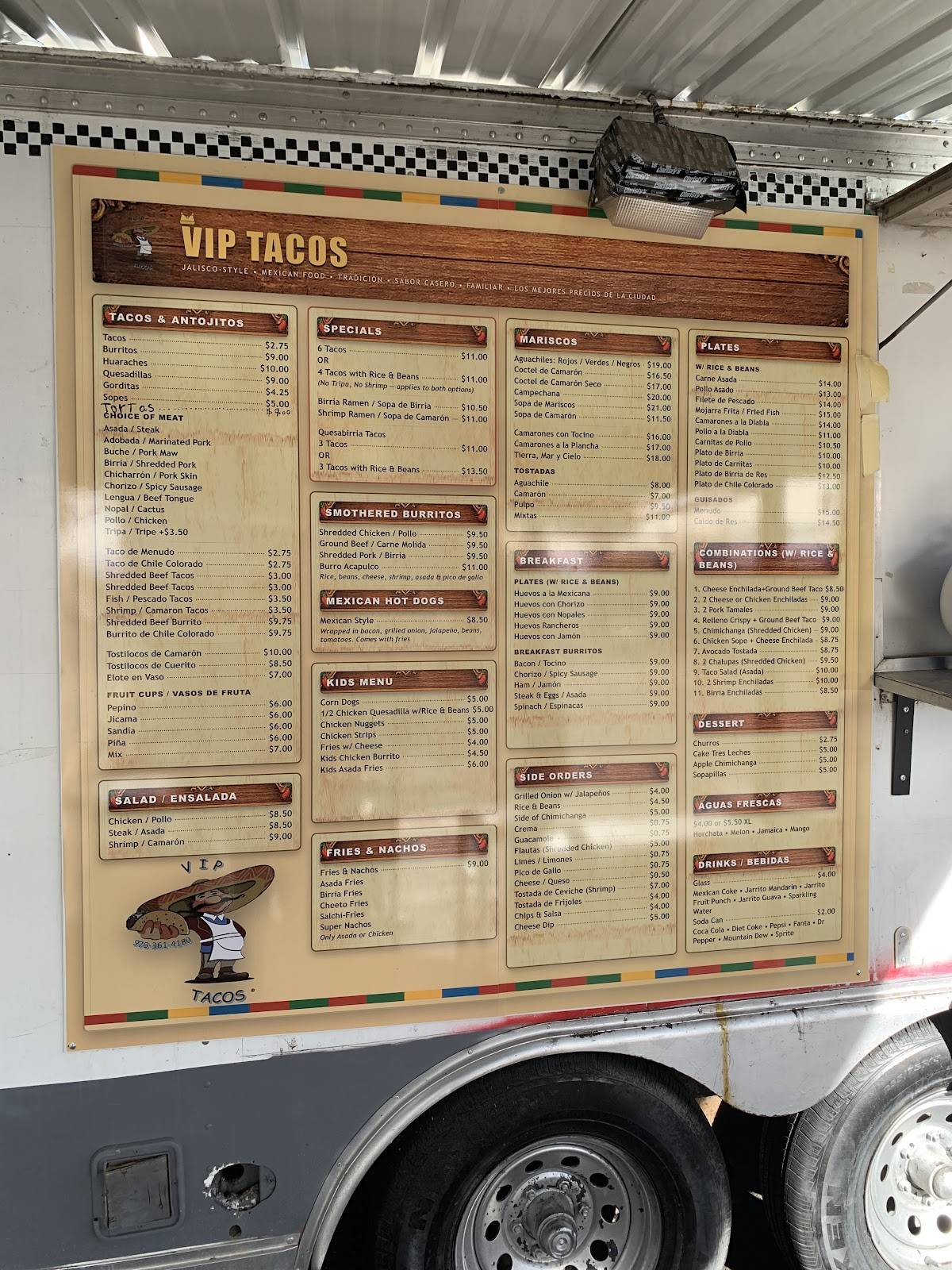 VIP Tacos меню
