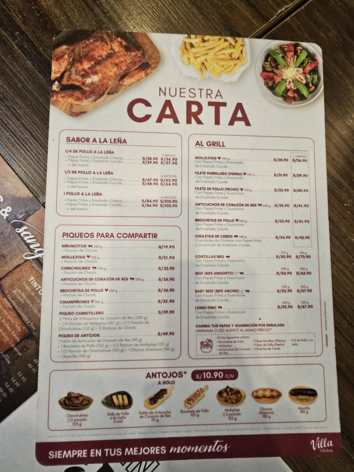 Villa Chicken меню