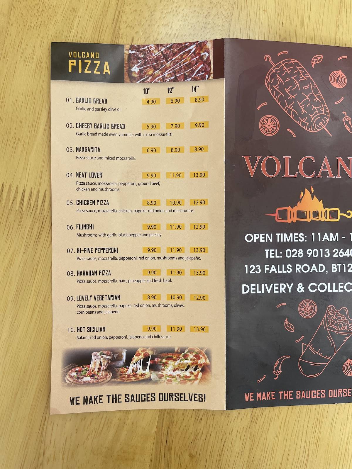 Volcano меню