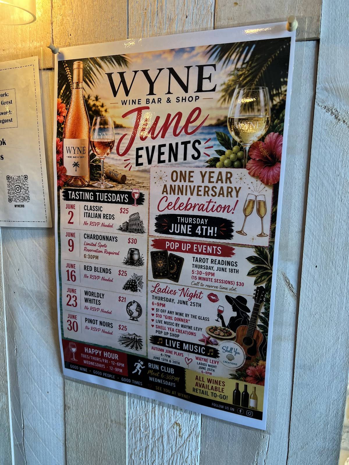 WYNE меню