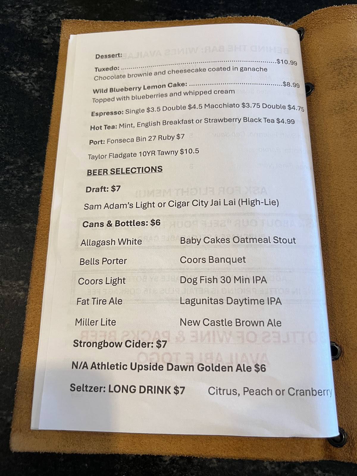 WYNE меню