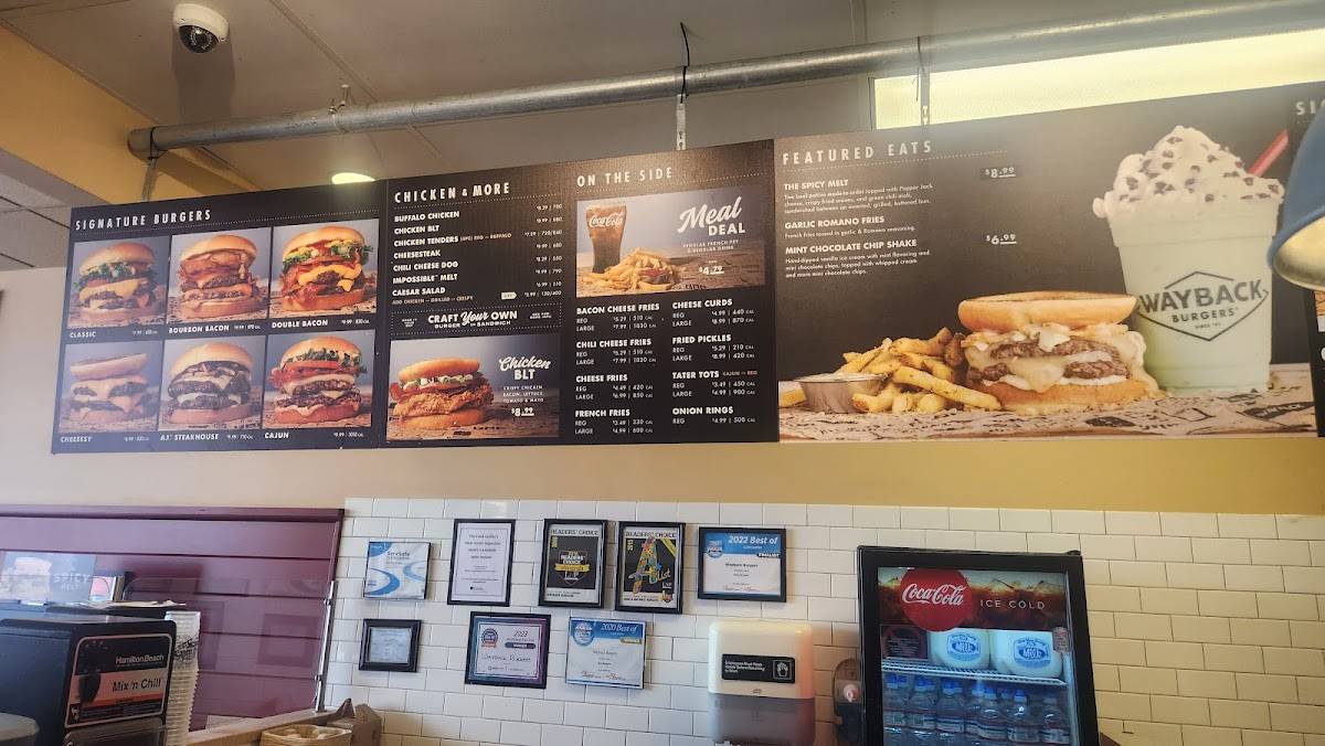Wayback Burgers меню