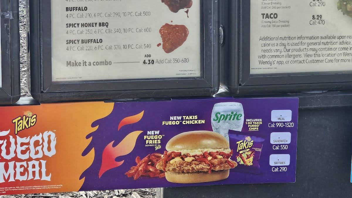 Wendy's меню