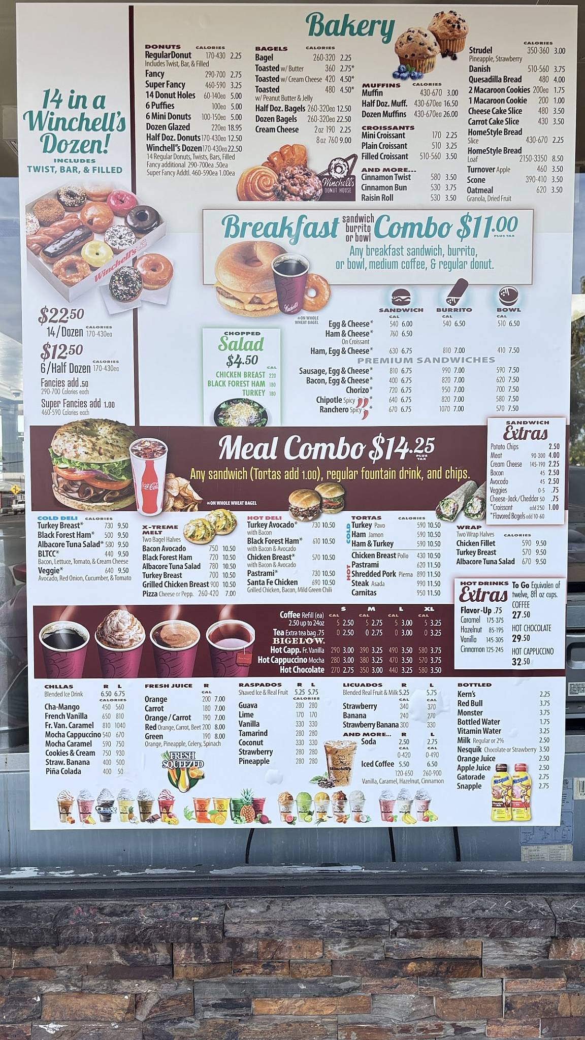 Winchell's Donut House меню