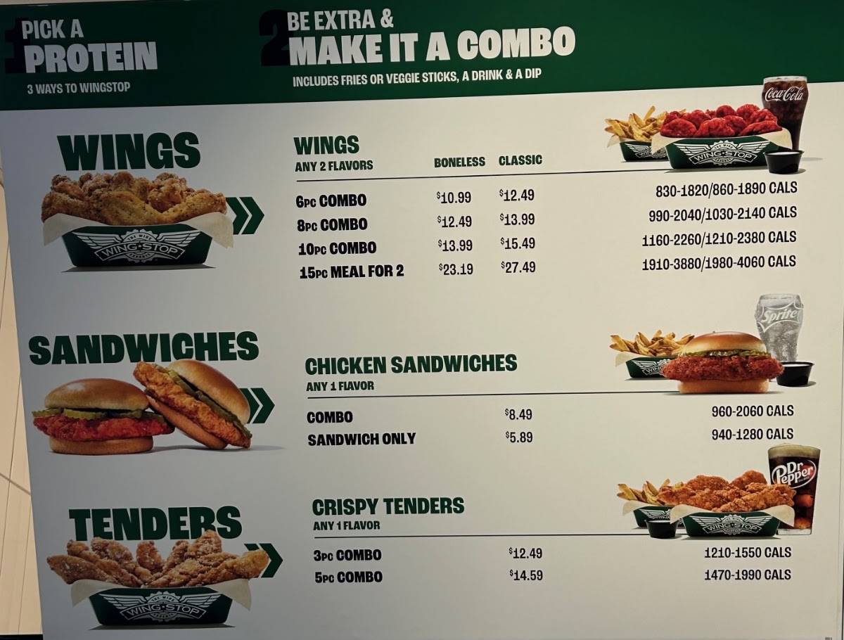 Wingstop меню