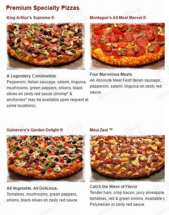 Round Table Pizza меню