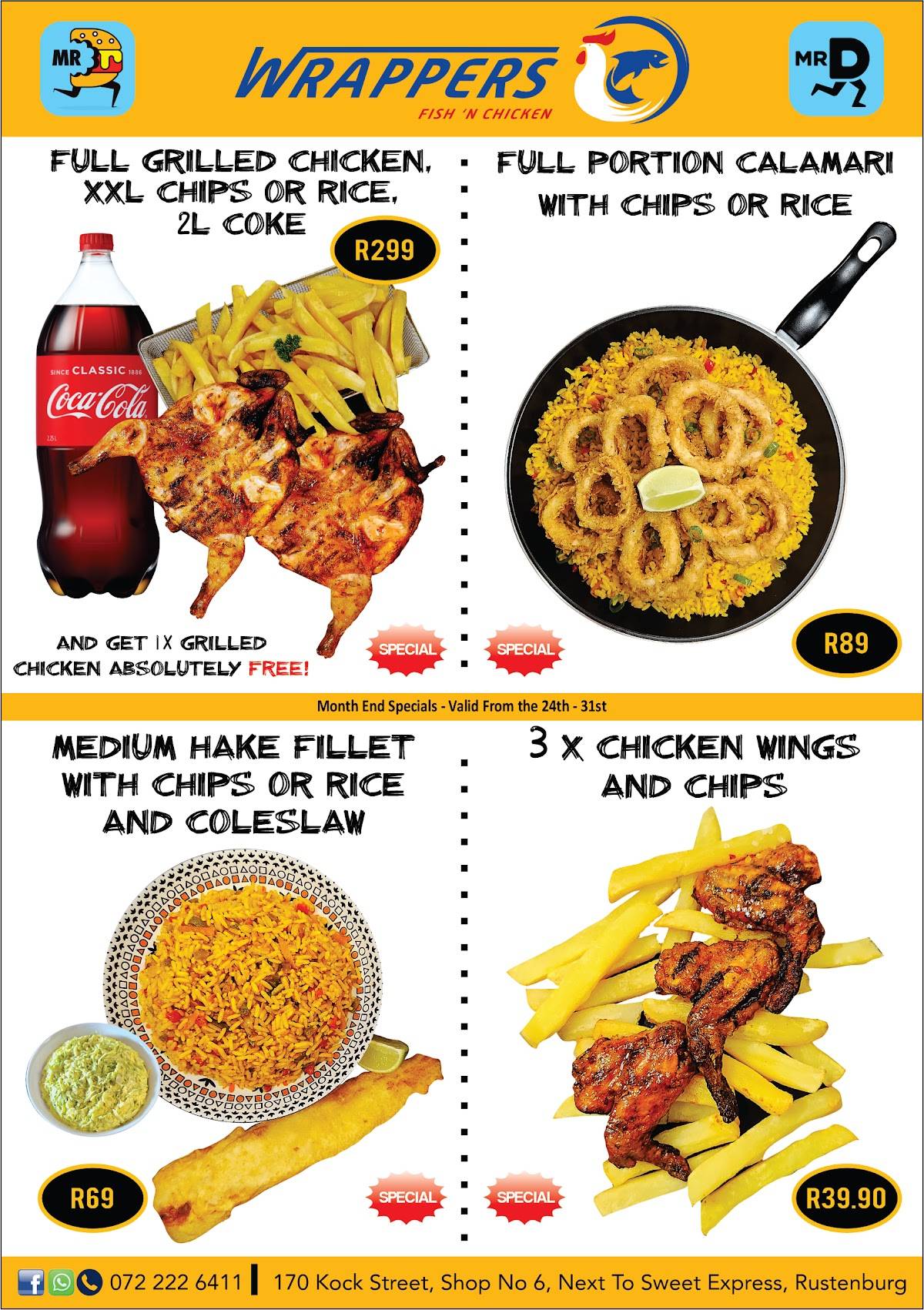 Wrappers Fish 'n Chicken меню