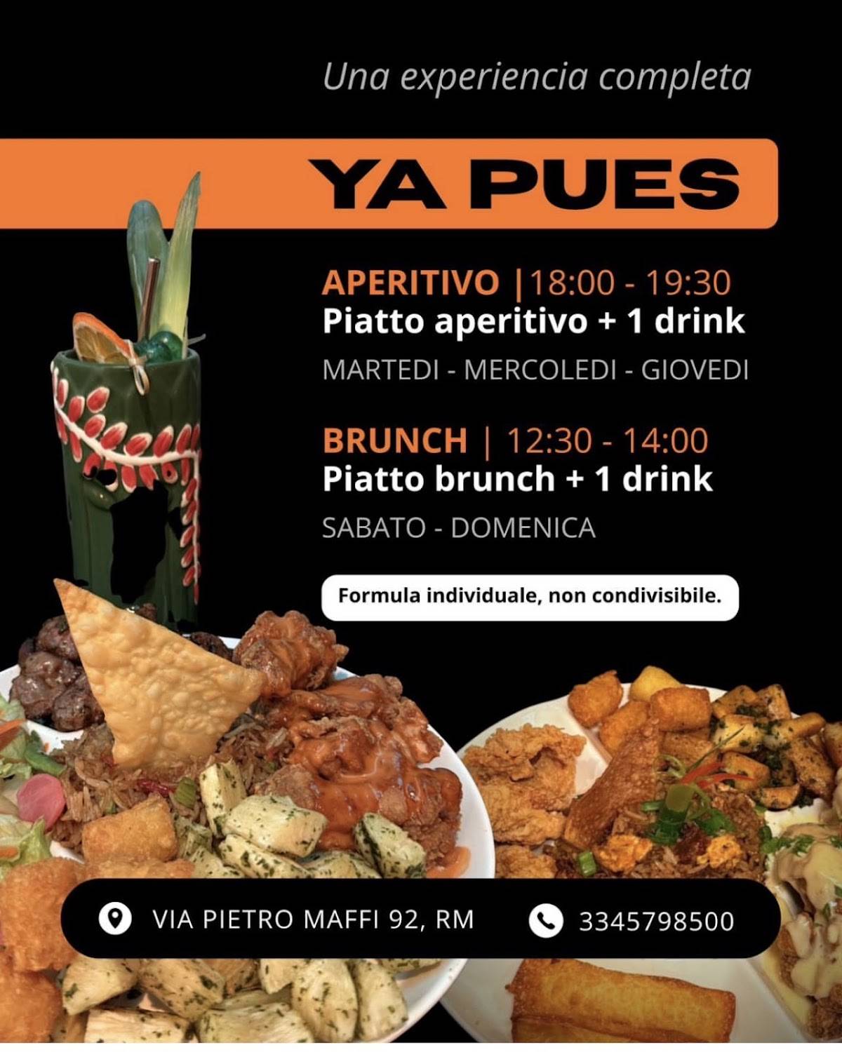 YA PUES меню