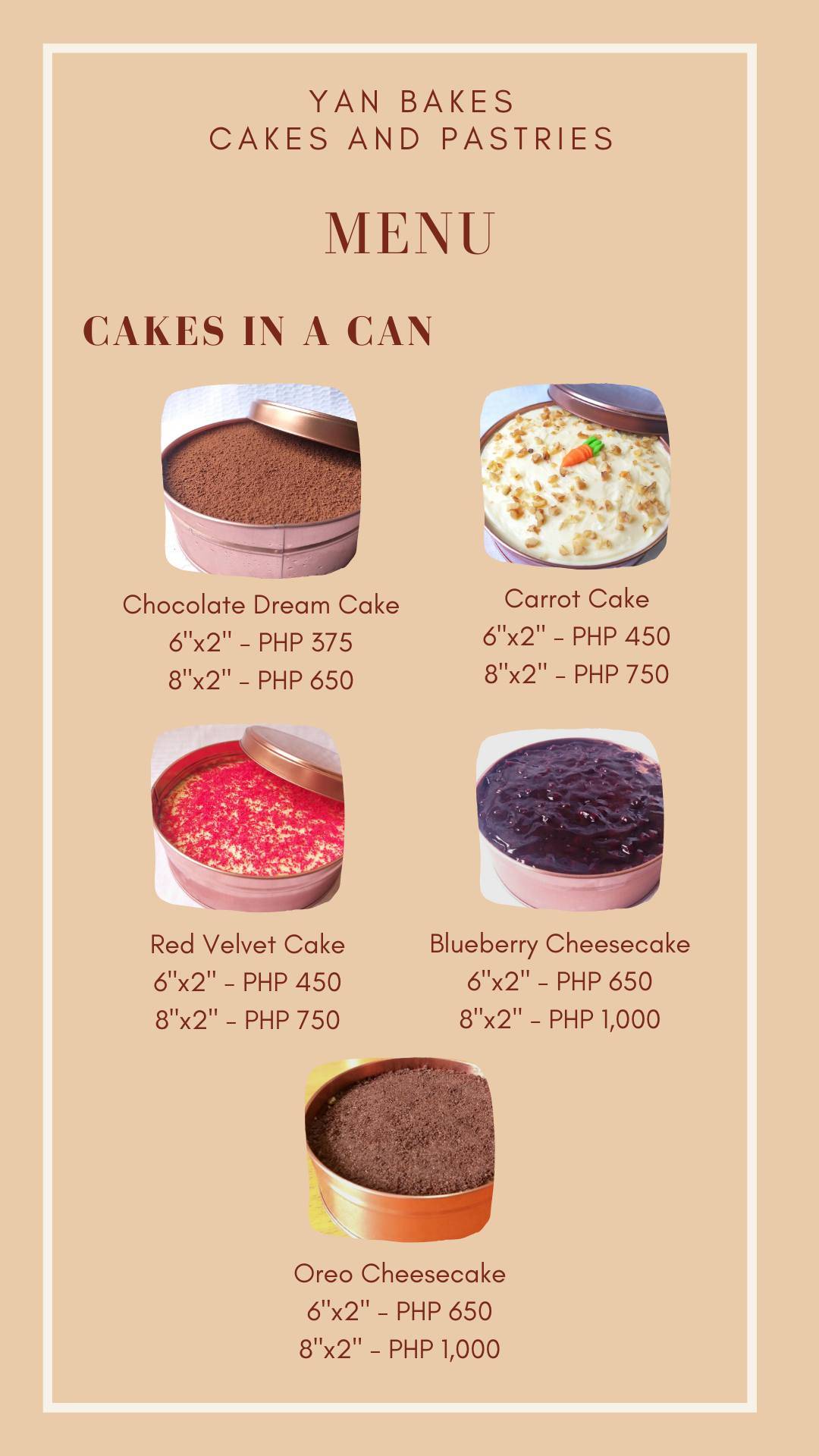 Yan Bakes меню