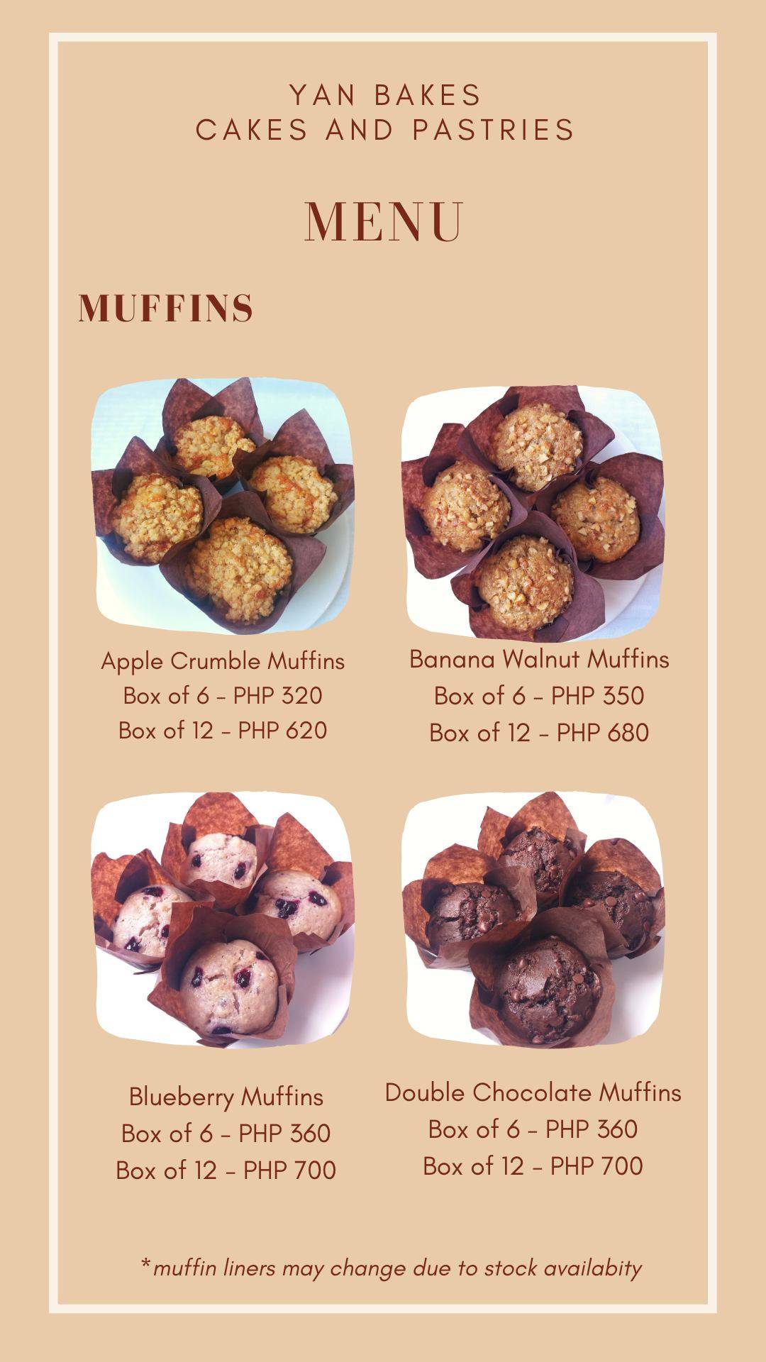 Yan Bakes меню