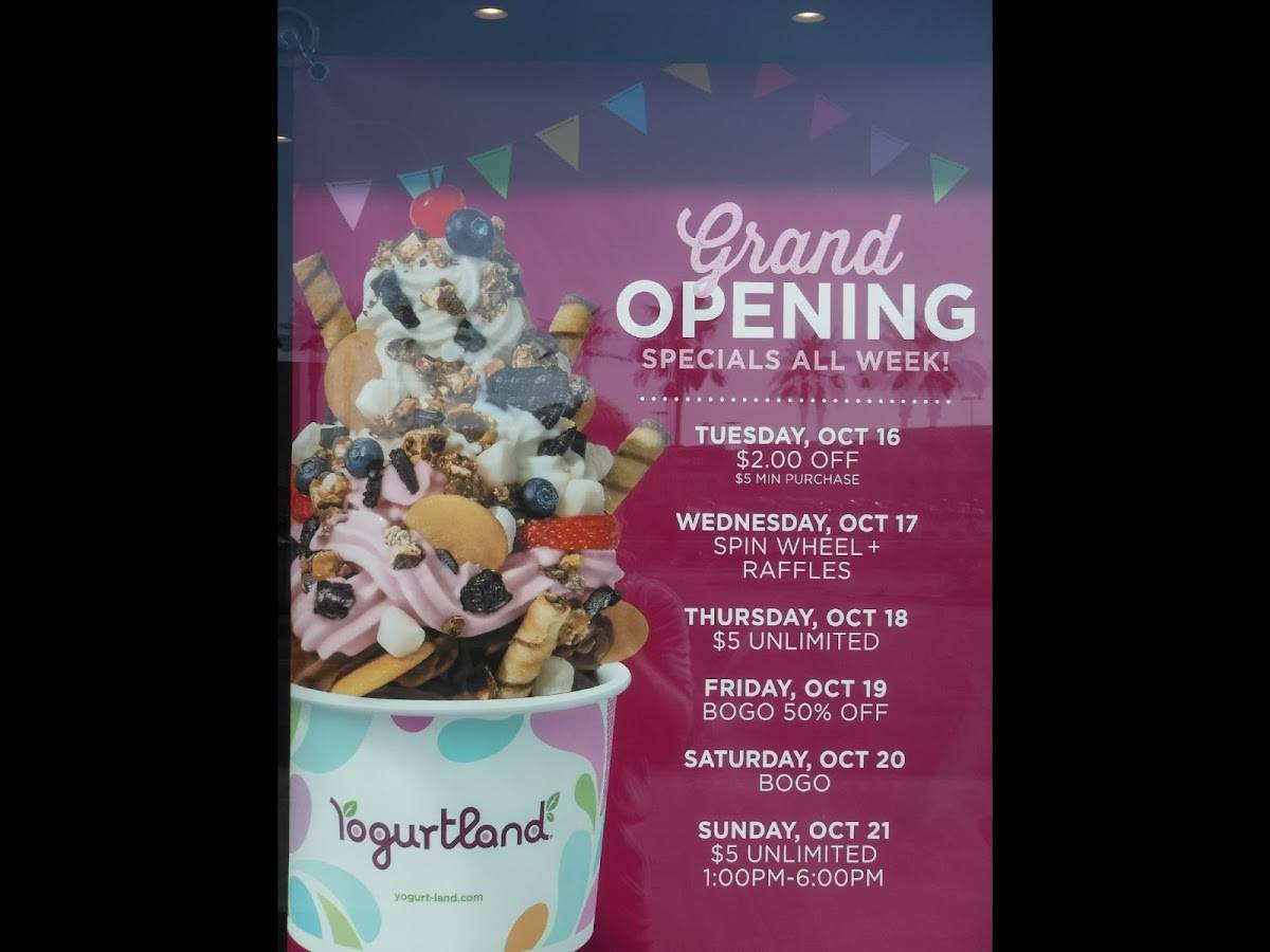 Yogurtland Rialto меню