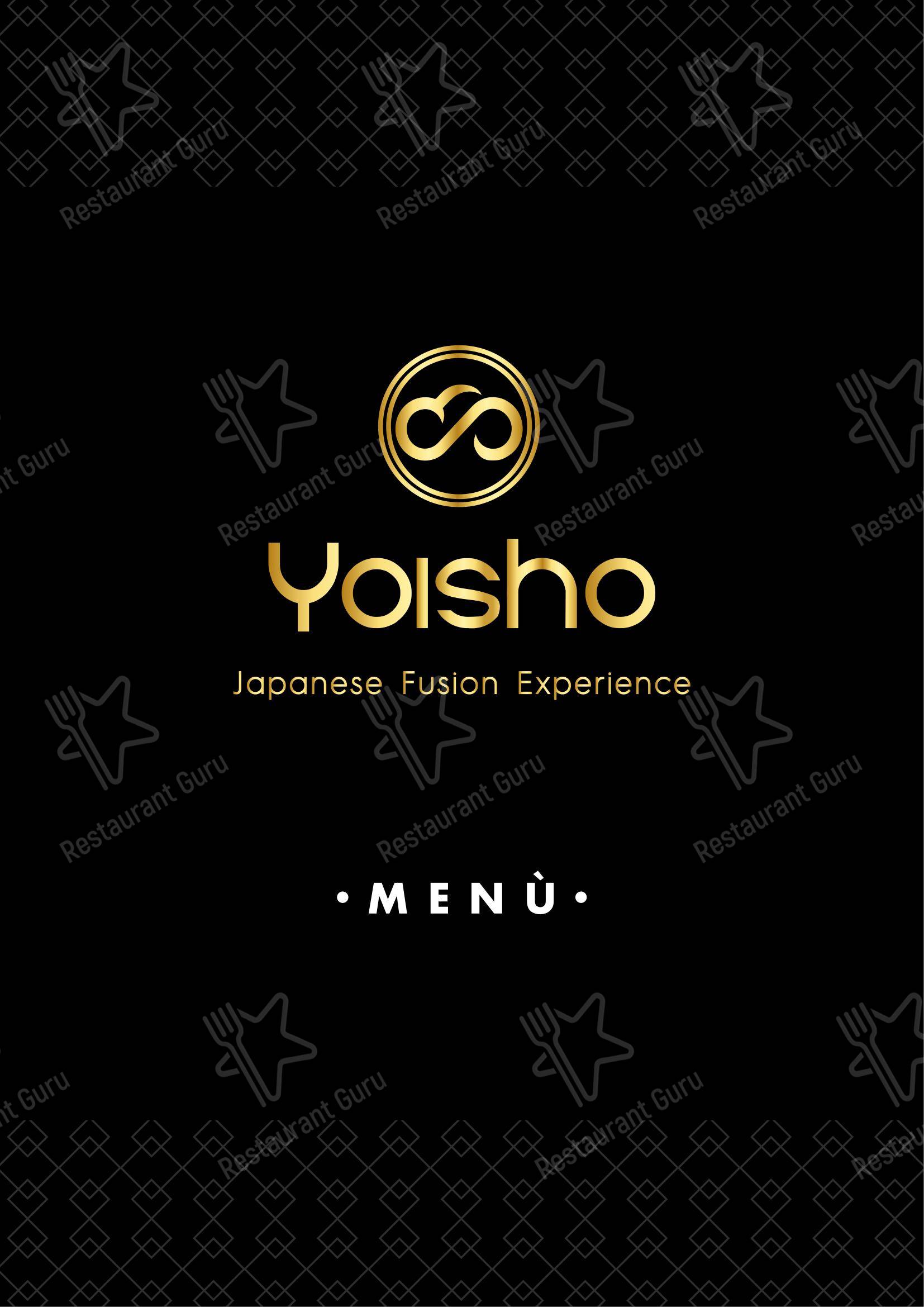 Меню ресторана Yoisho - Меню
