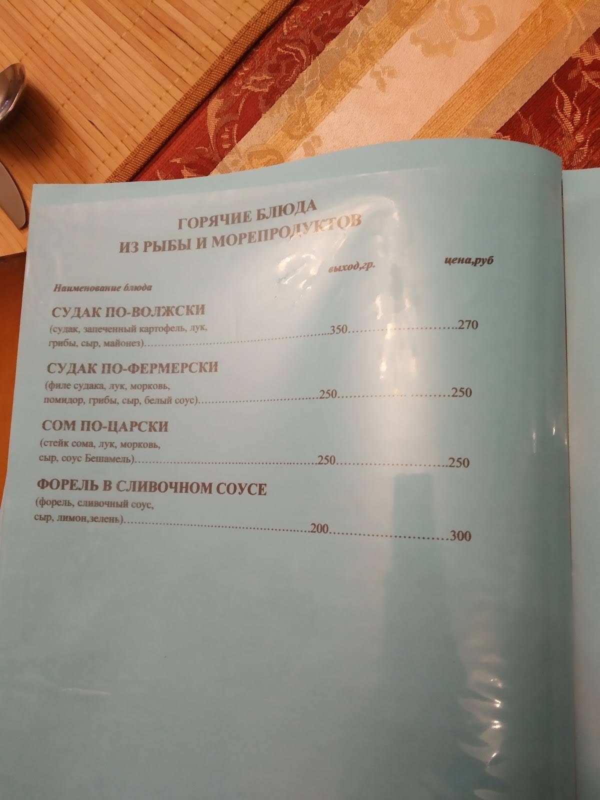 Старый гараж меню
