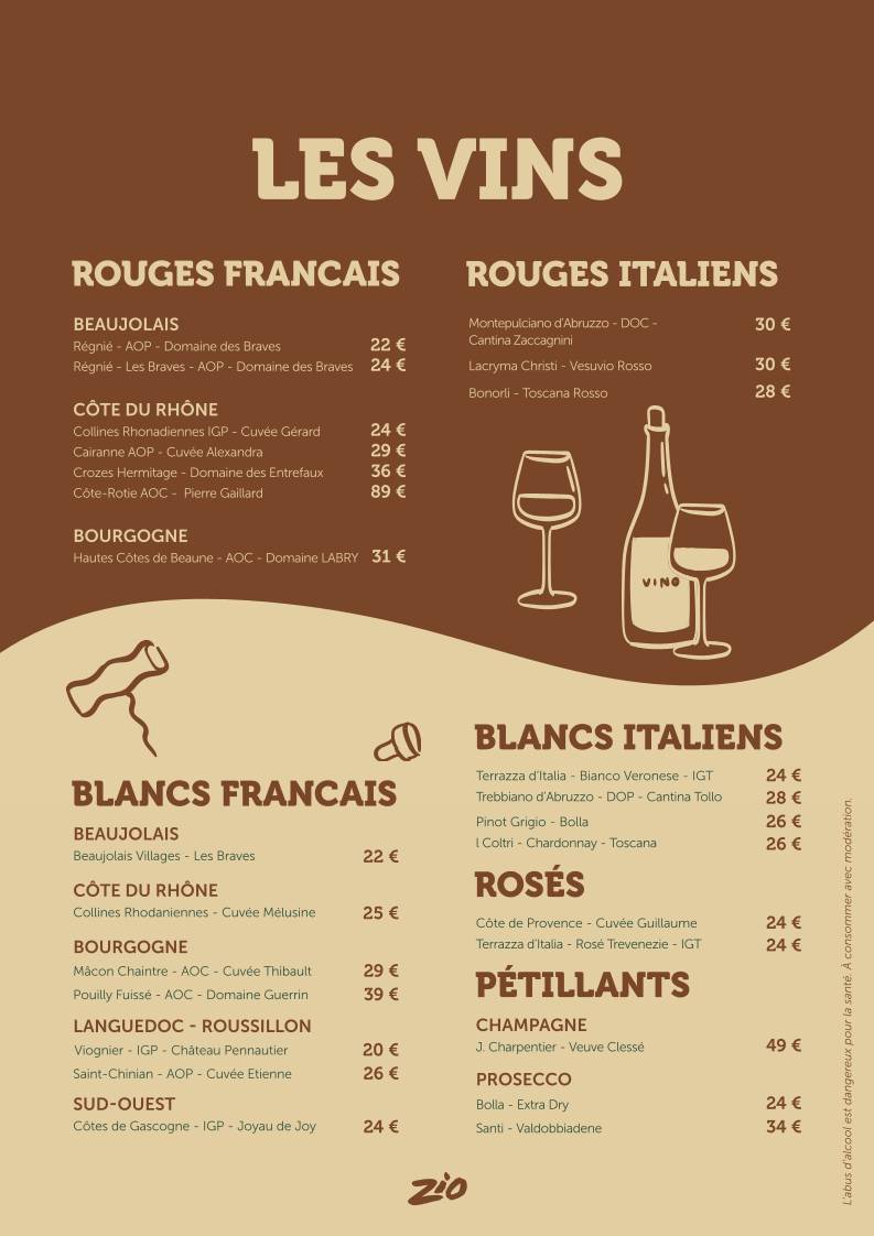 Zio - Sandwicherie - Épicerie - Aperitivo меню