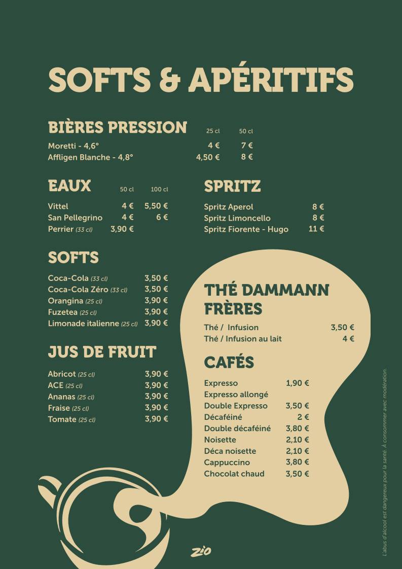 Zio - Sandwicherie - Épicerie - Aperitivo меню