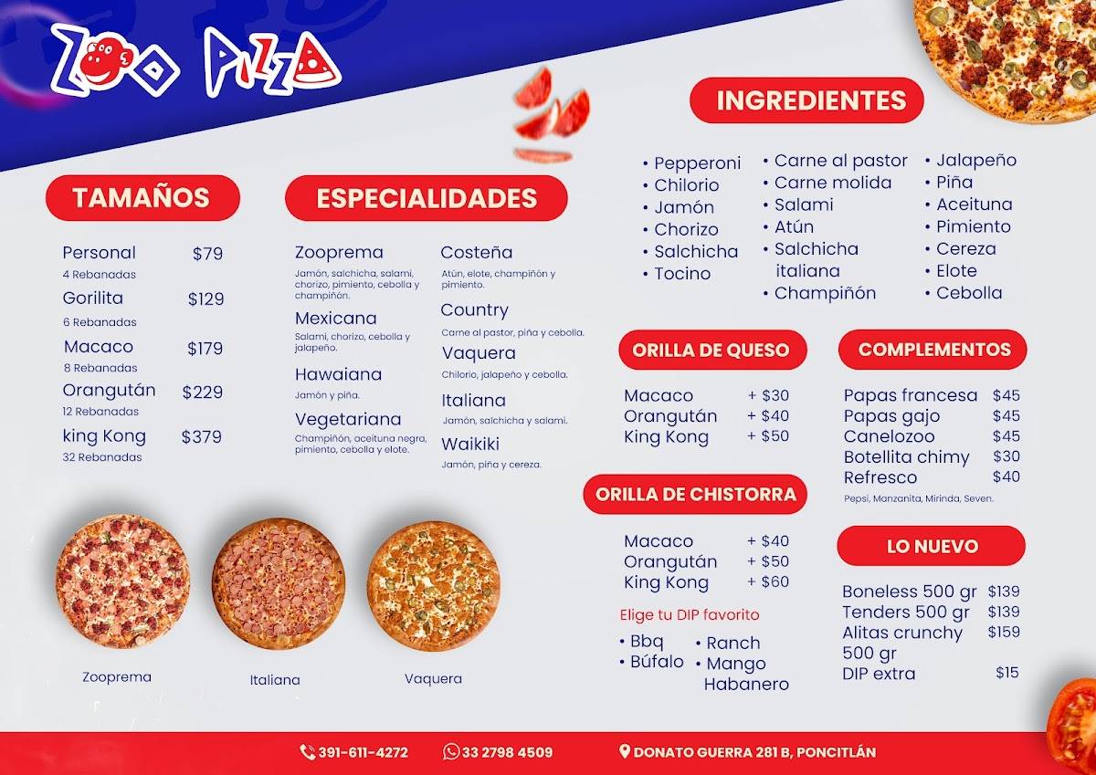Zoopizza Ocotlan меню